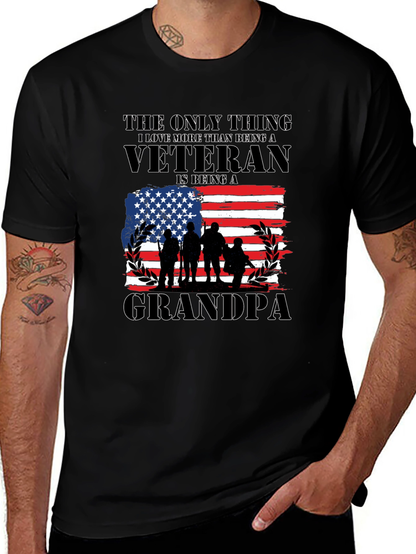 Variant 3 of Veteran Grandpa Graphic T-Shirt - Patriotic Pride