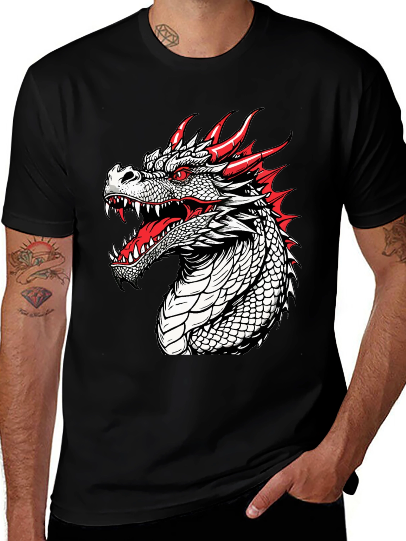 Variant 18 of Dragon Graphic Black T-Shirt