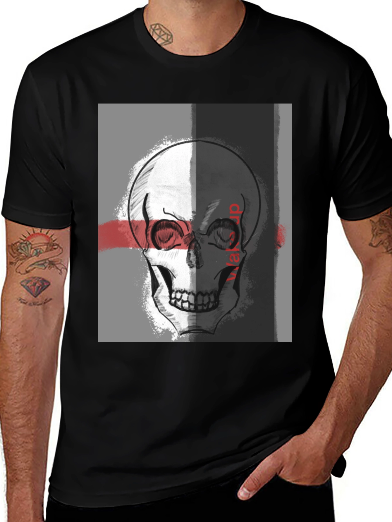 Variant 17 of Skull Graphic Tee - Striking Black T-Shirt