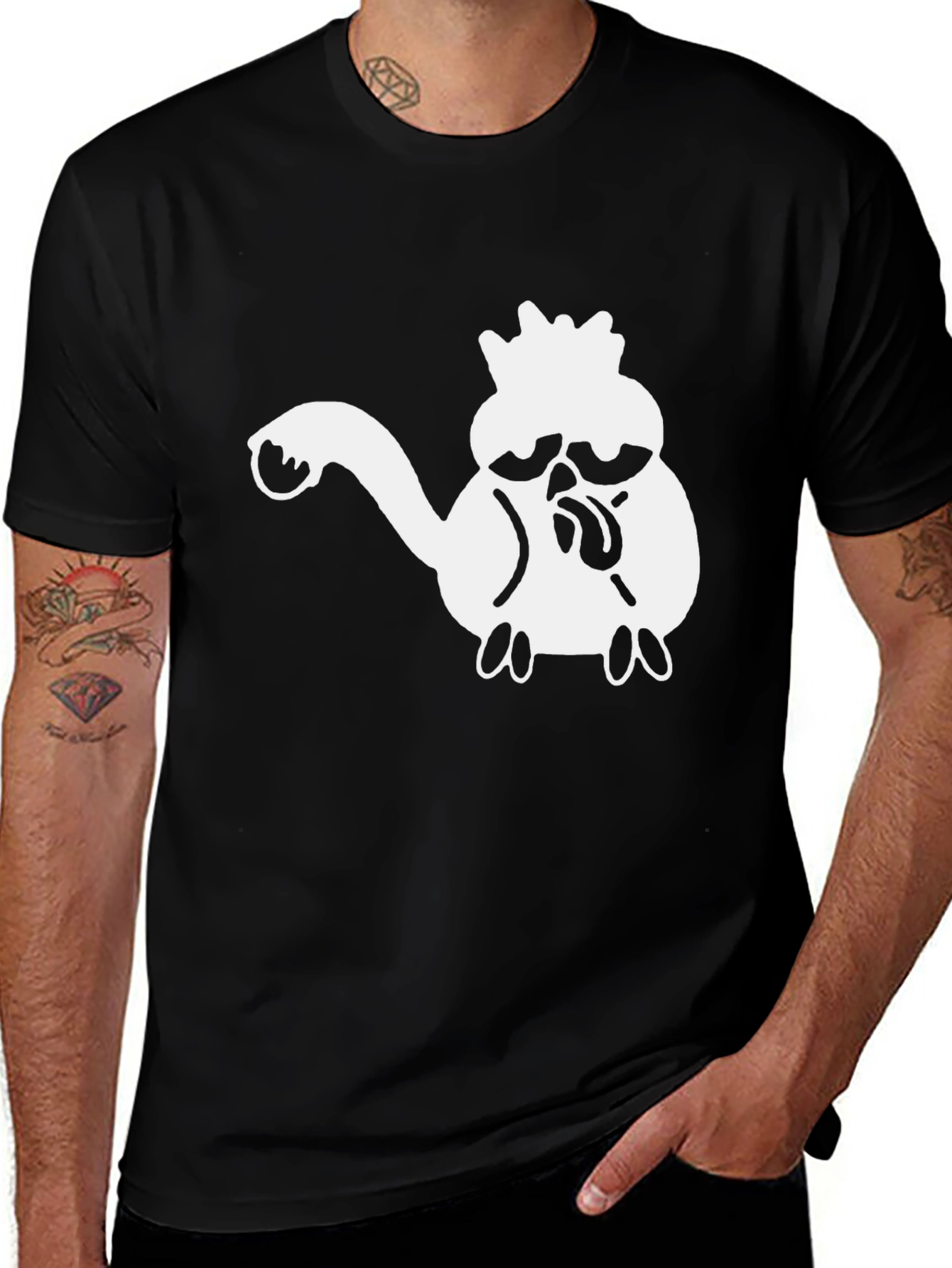 Variant 22 of Cartoon Graphic Black T-Shirt