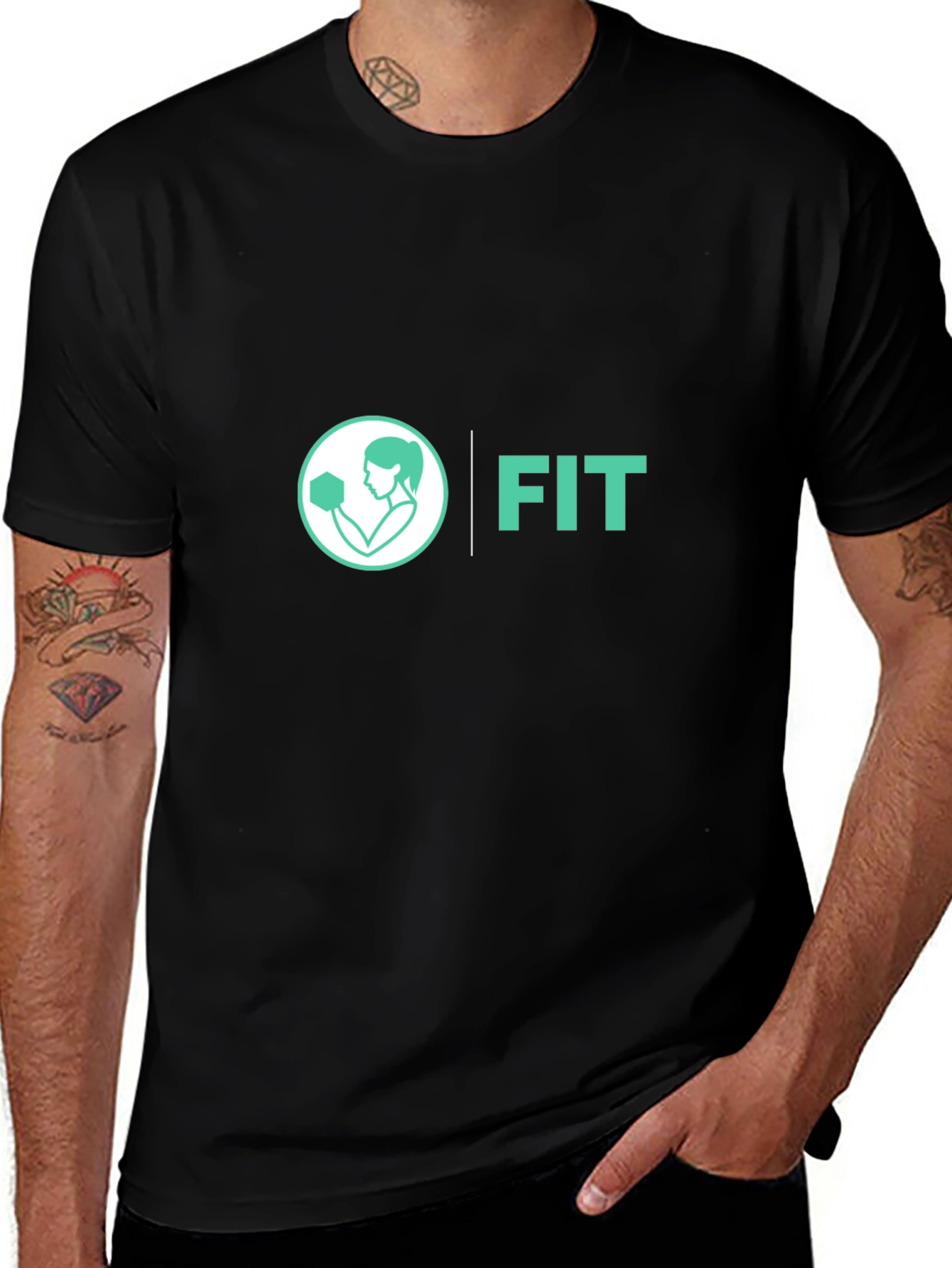 Variant 15 of FIT Women's Graphic Tee - Black Cotton