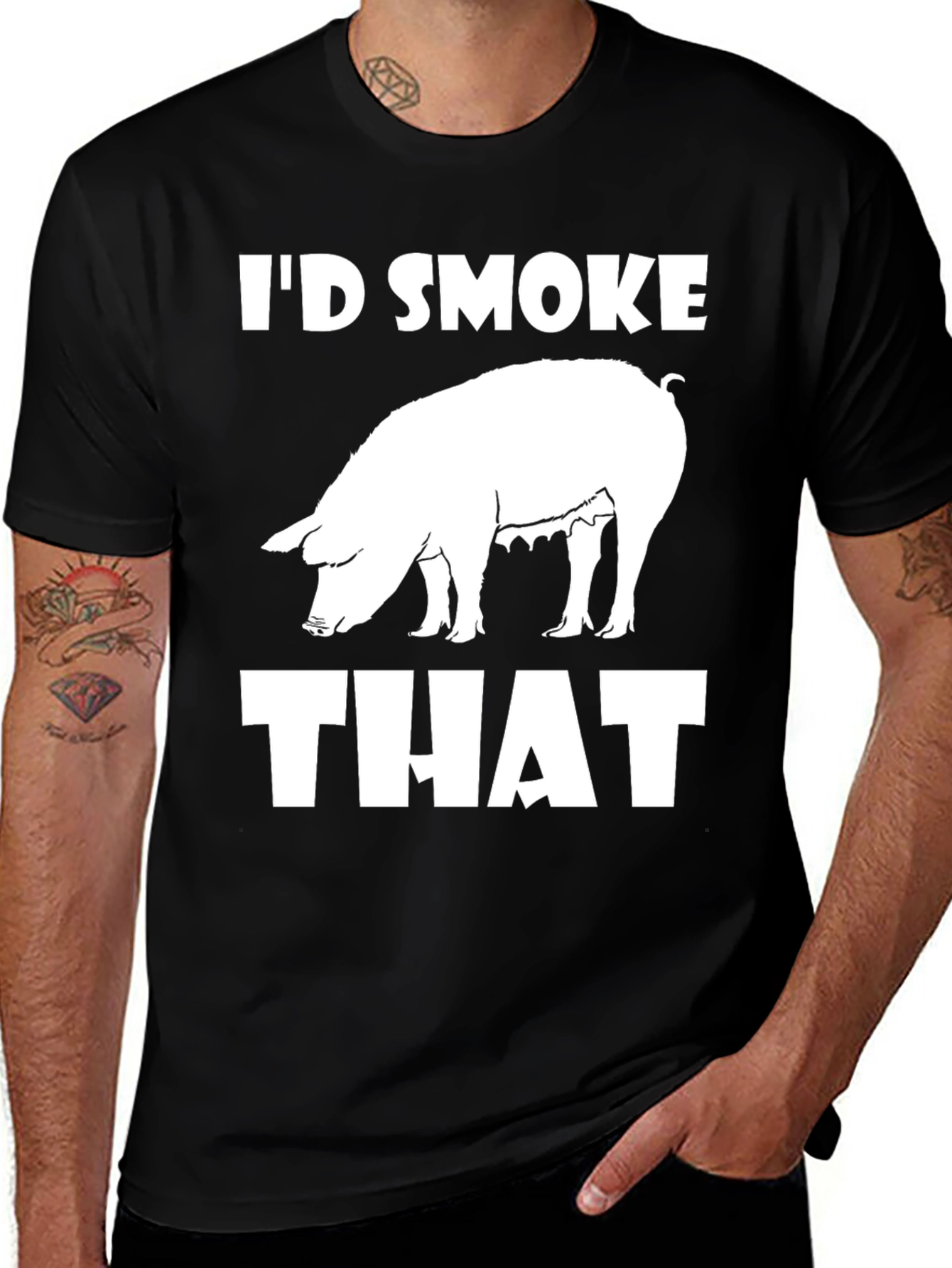 I'd Smoke That Pig T-Shirt - Black