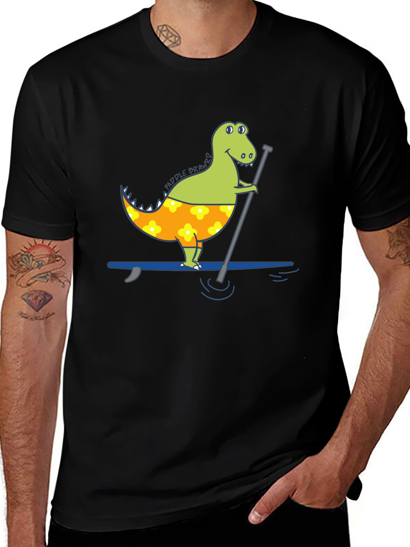 Variant 24 of Dino Paddle Boarding T-Shirt