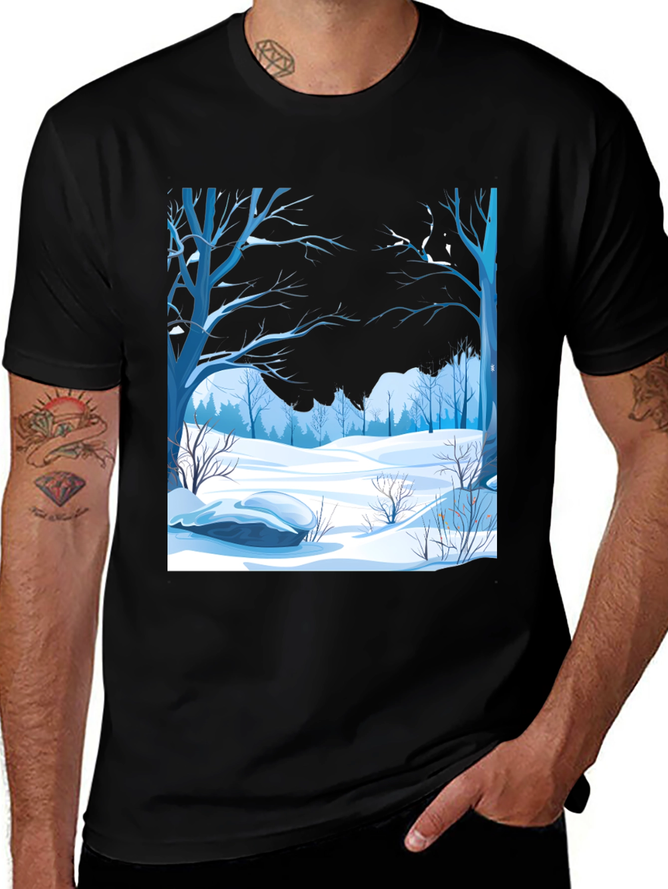 Variant 5 of Winter Scene Graphic Tee - Stylish & Comfortable