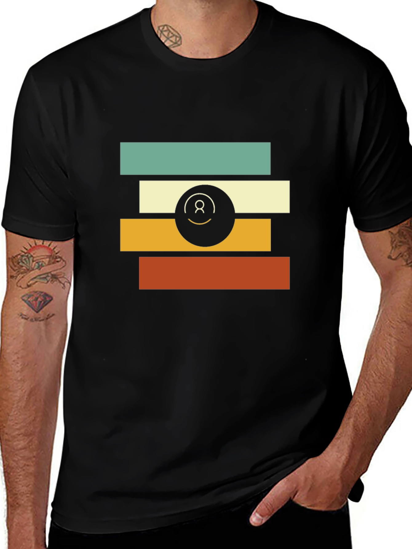 Variant 8 of Retro Stripe Graphic Tee - Stylish Casual Wear