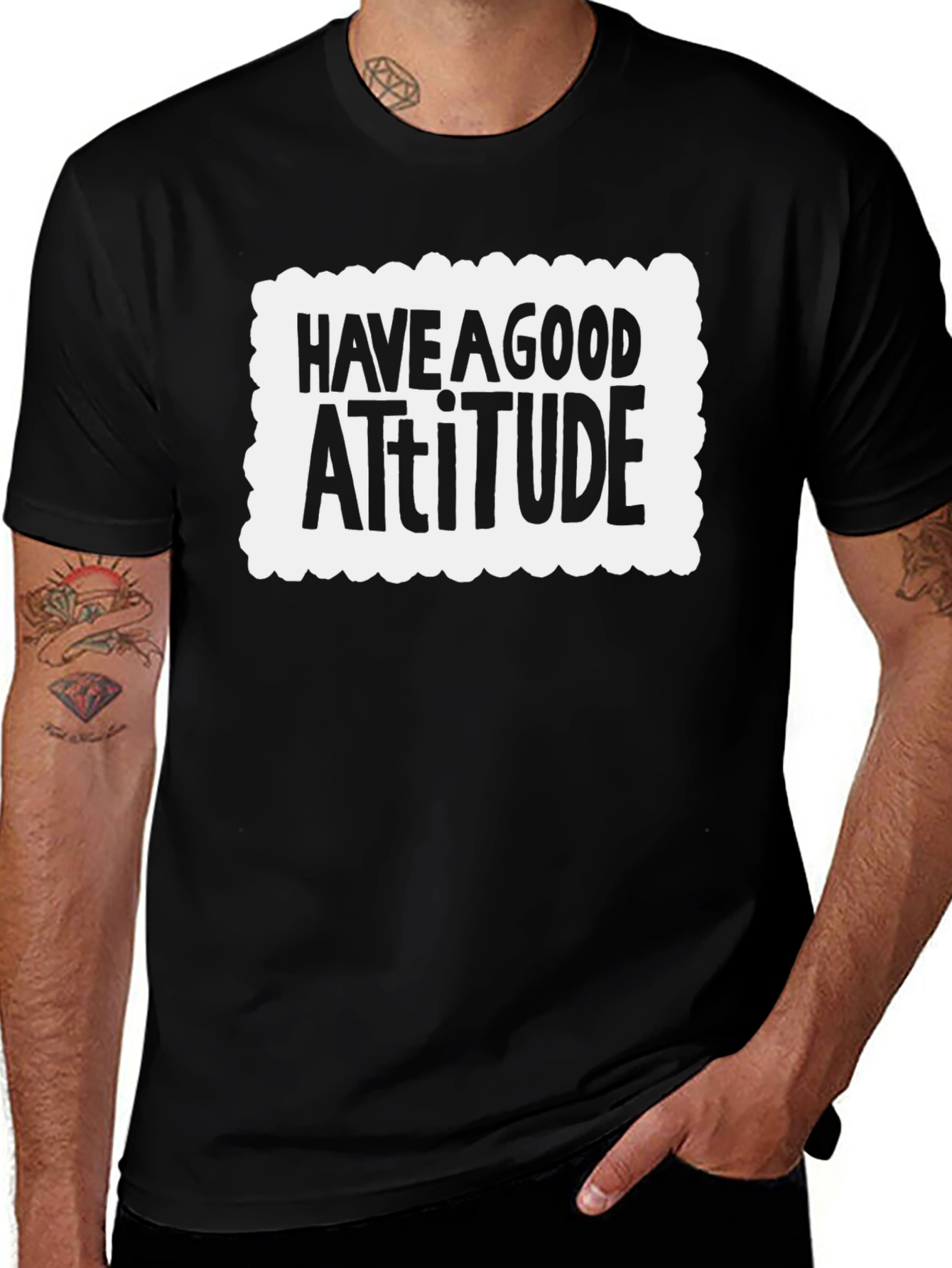 Variant 12 of Have a Good Attitude Graphic Tee - Black