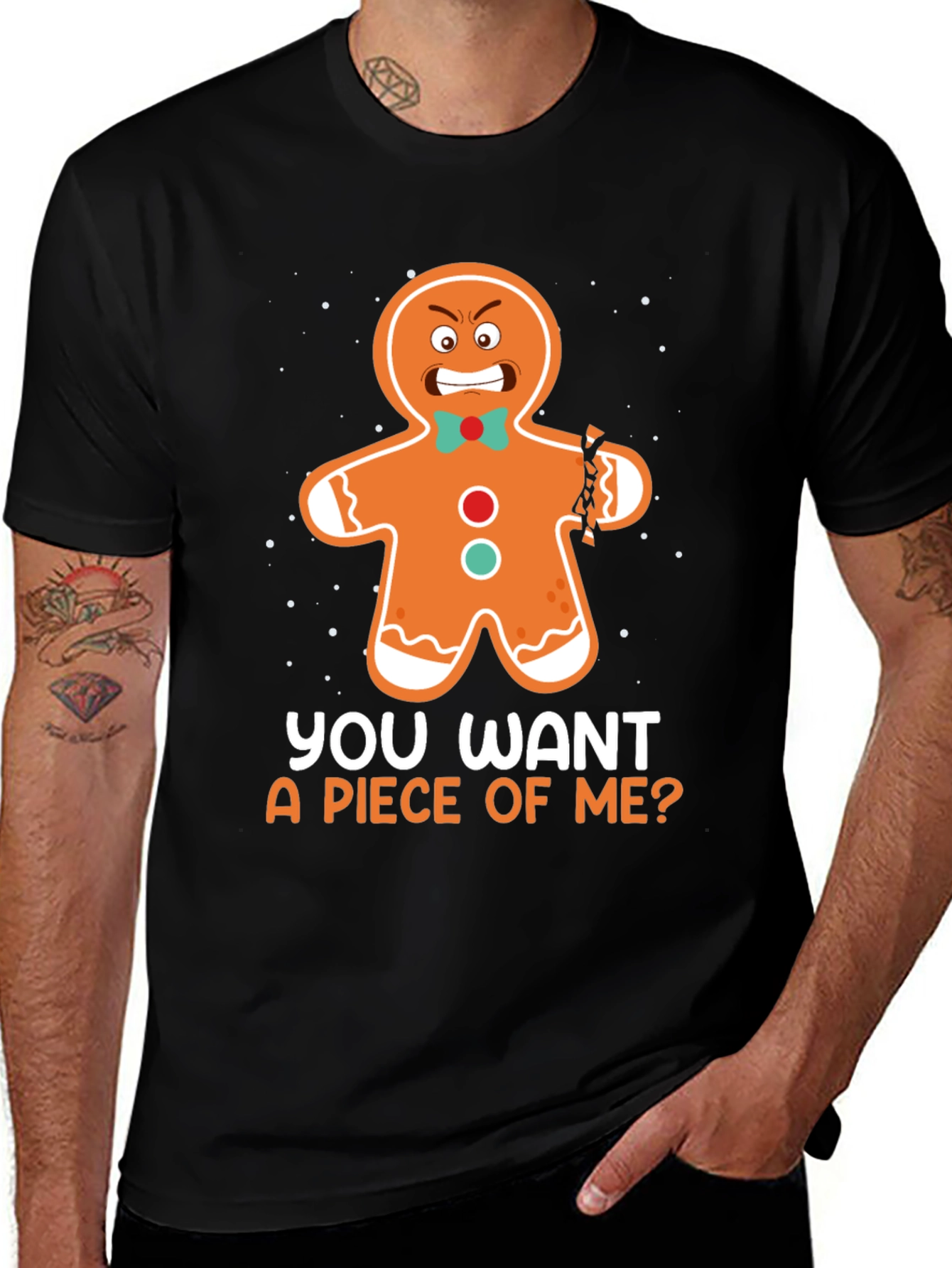 Variant 29 of Angry Gingerbread Man Graphic Tee