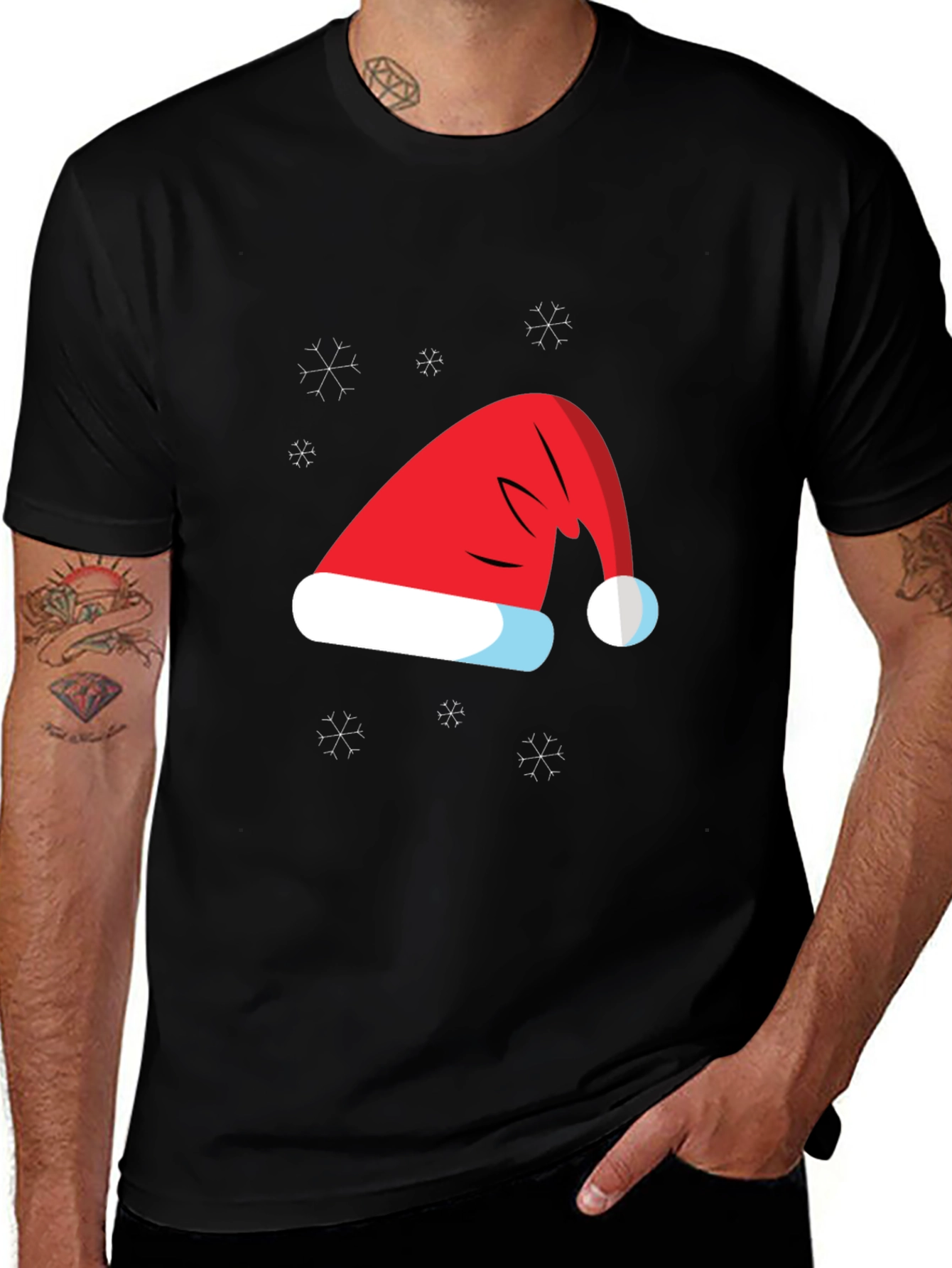 Festive Santa Hat Graphic T-Shirt