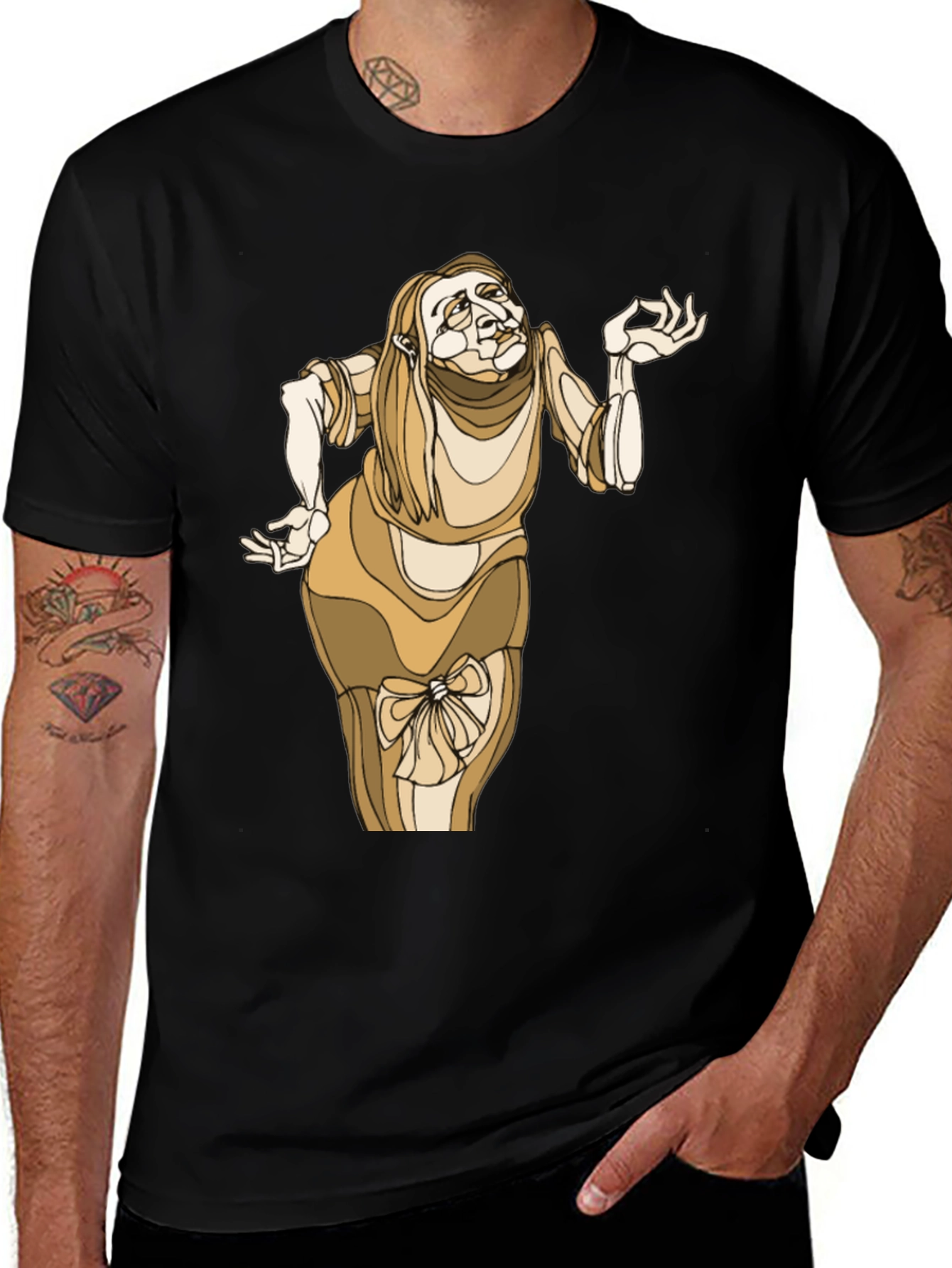 Variant 23 of Unique Cartoon Lady Graphic Black Tee