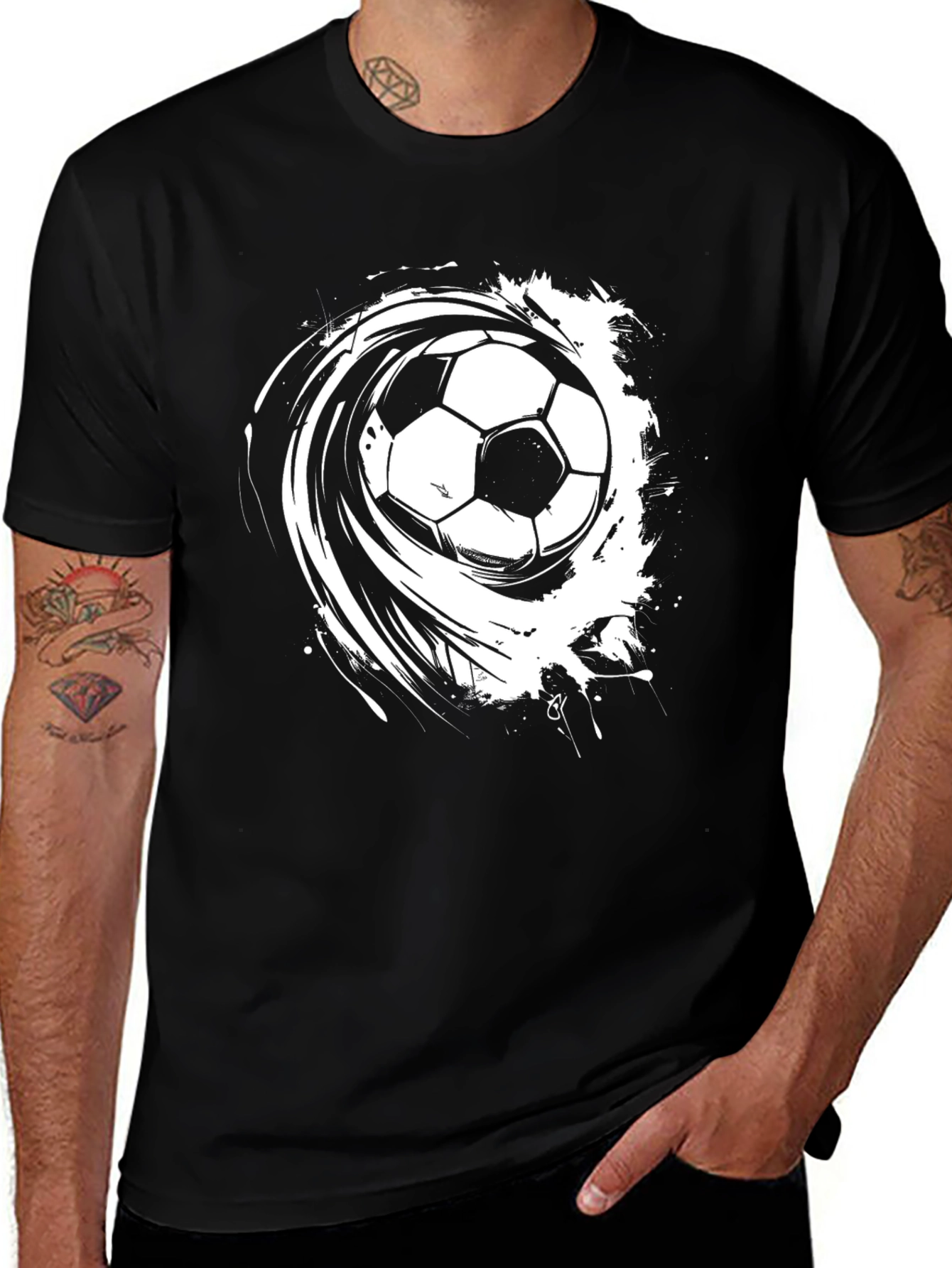 Variant 25 of Soccer Splash Black T-Shirt