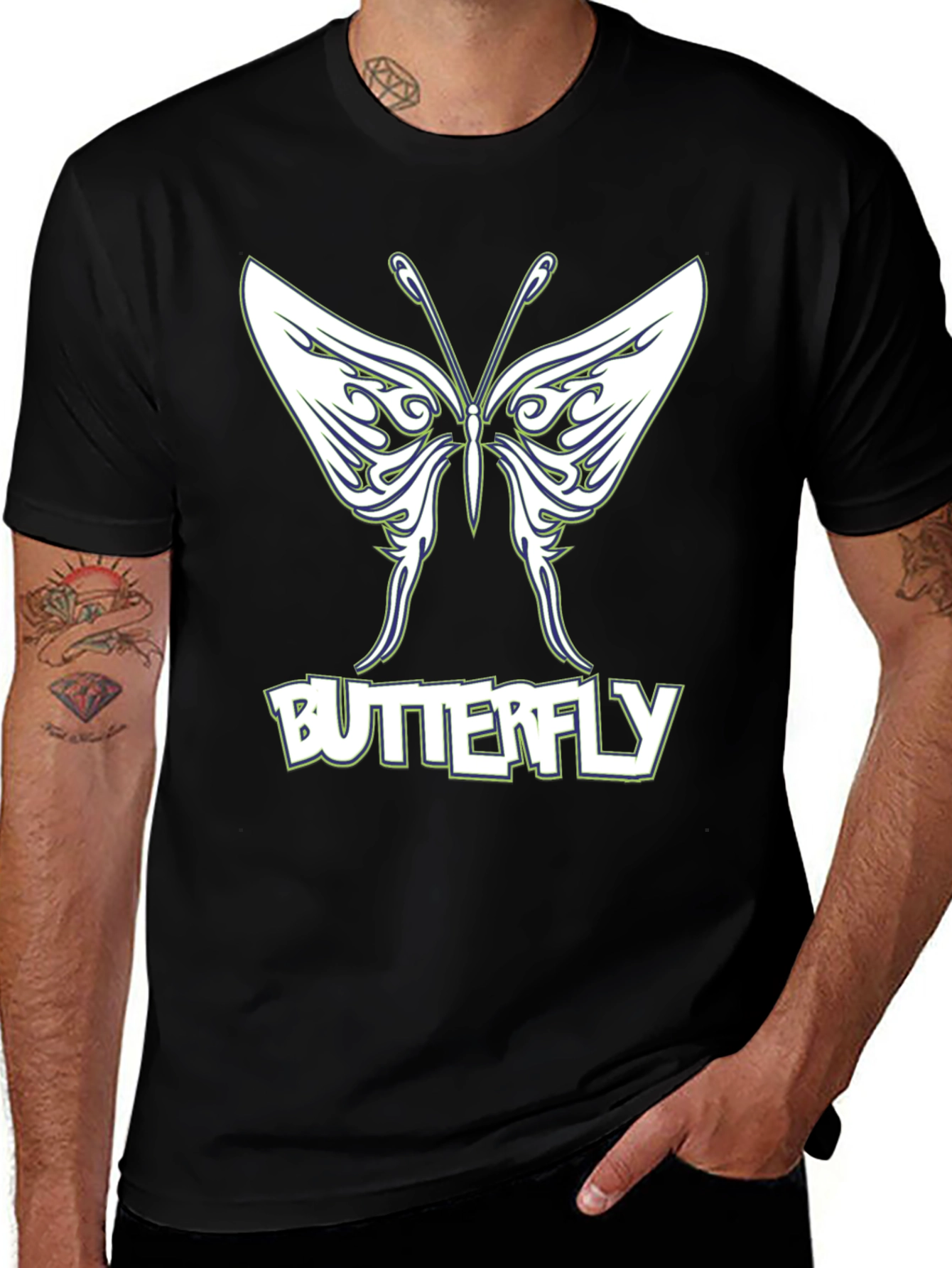 Variant 21 of Butterfly Graphic Black T-Shirt