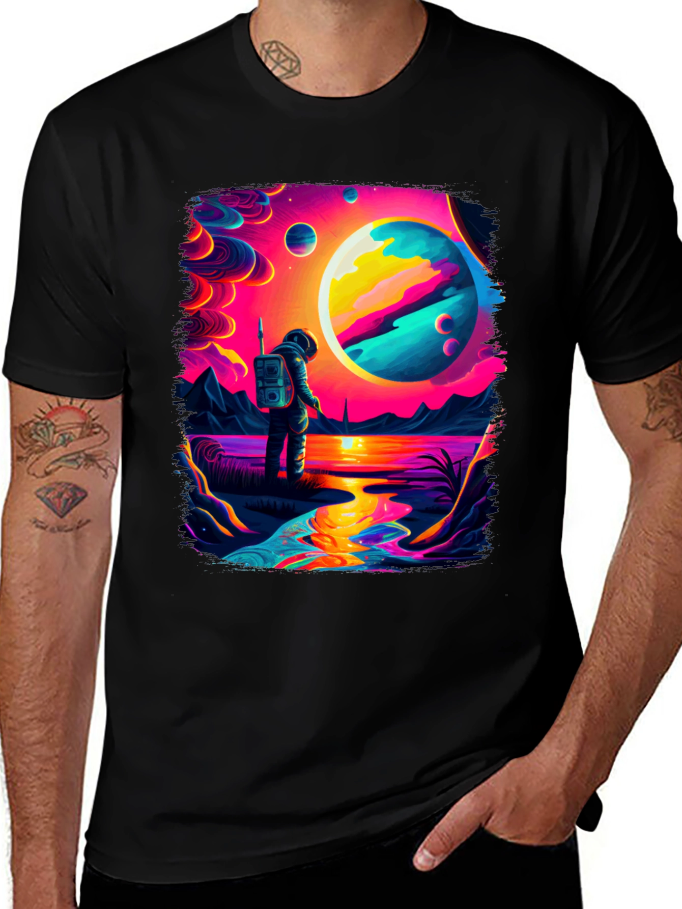 Variant 26 of Astronaut Galaxy T-Shirt - Vivid Graphic Tee