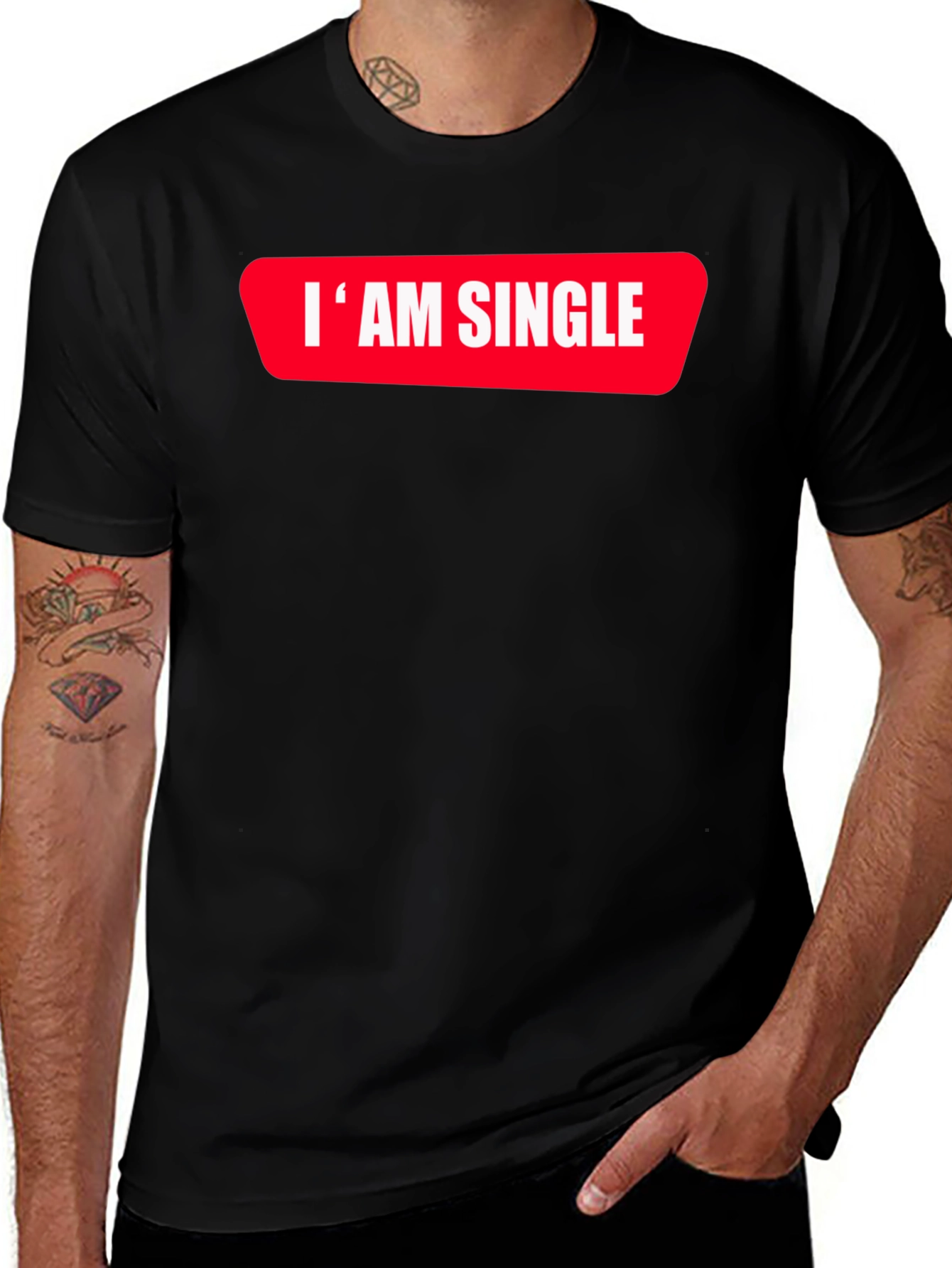 Variant 29 of I'm Single Graphic Tee - Black T-Shirt