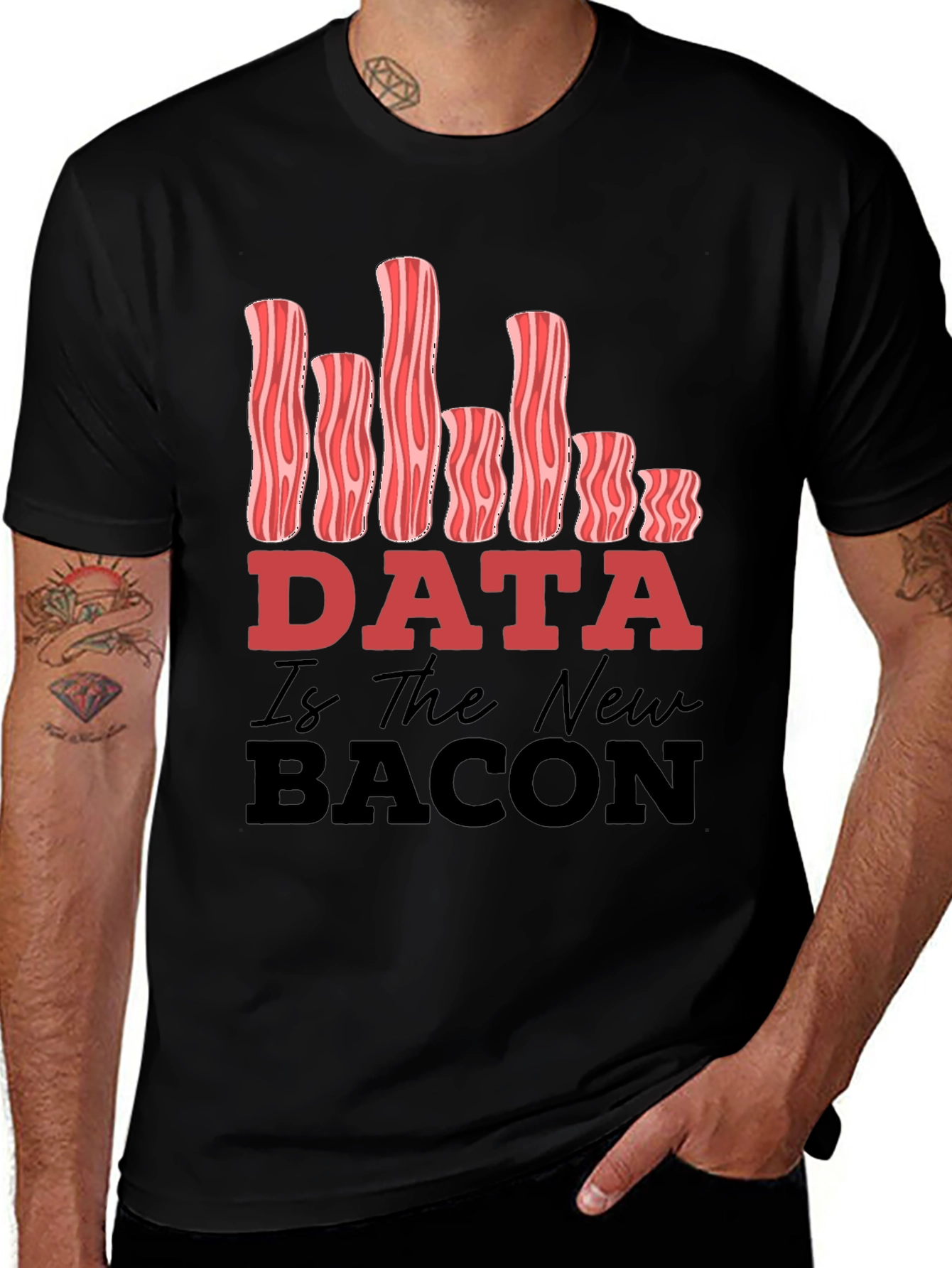 Variant 7 of Data Is The New Bacon Funny Graphic Tee