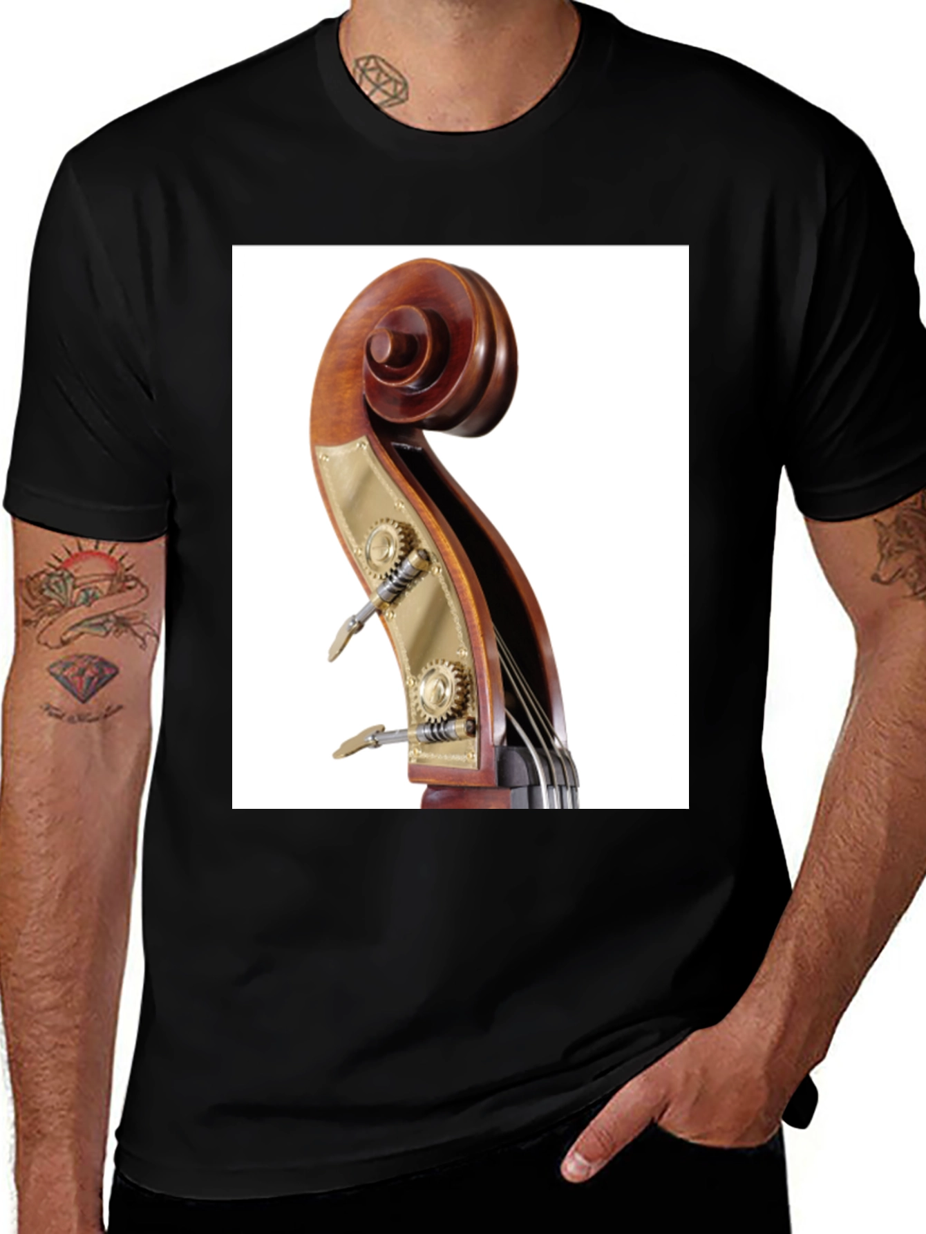 Bass Scroll T-Shirt: Music Lover's Tee