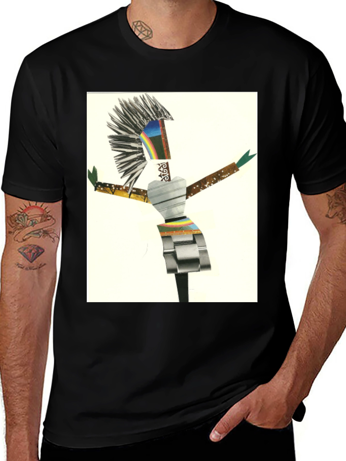 Variant 12 of Abstract Graphic Print Black T-Shirt