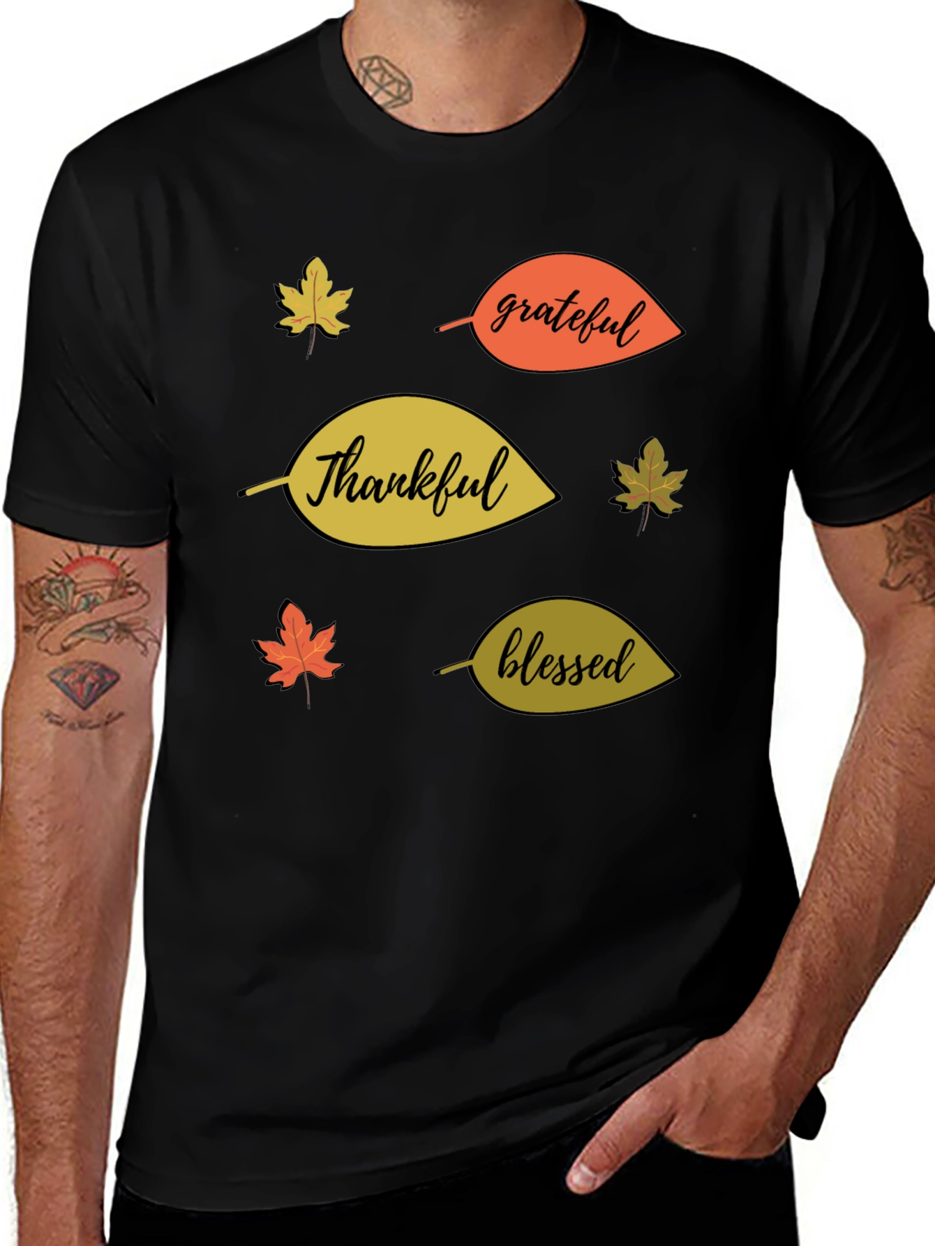 Variant 21 of Fall Themed T-Shirt: Thankful, Grateful, Blessed