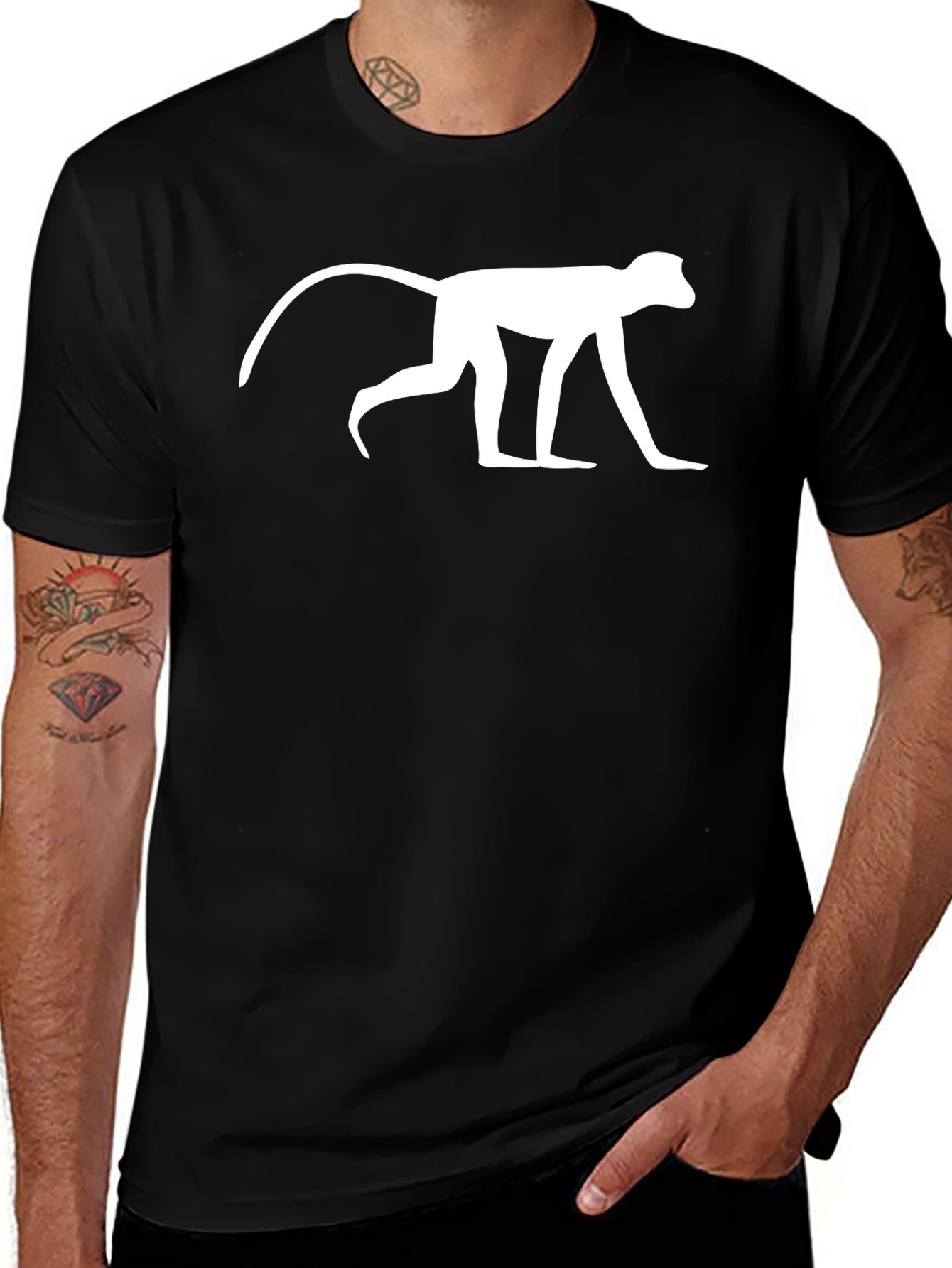 Variant 30 of Monkey Silhouette Black T-Shirt