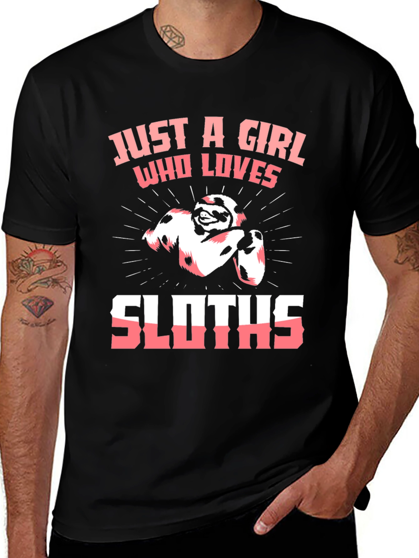 Girl Who Loves Sloths Graphic Tee