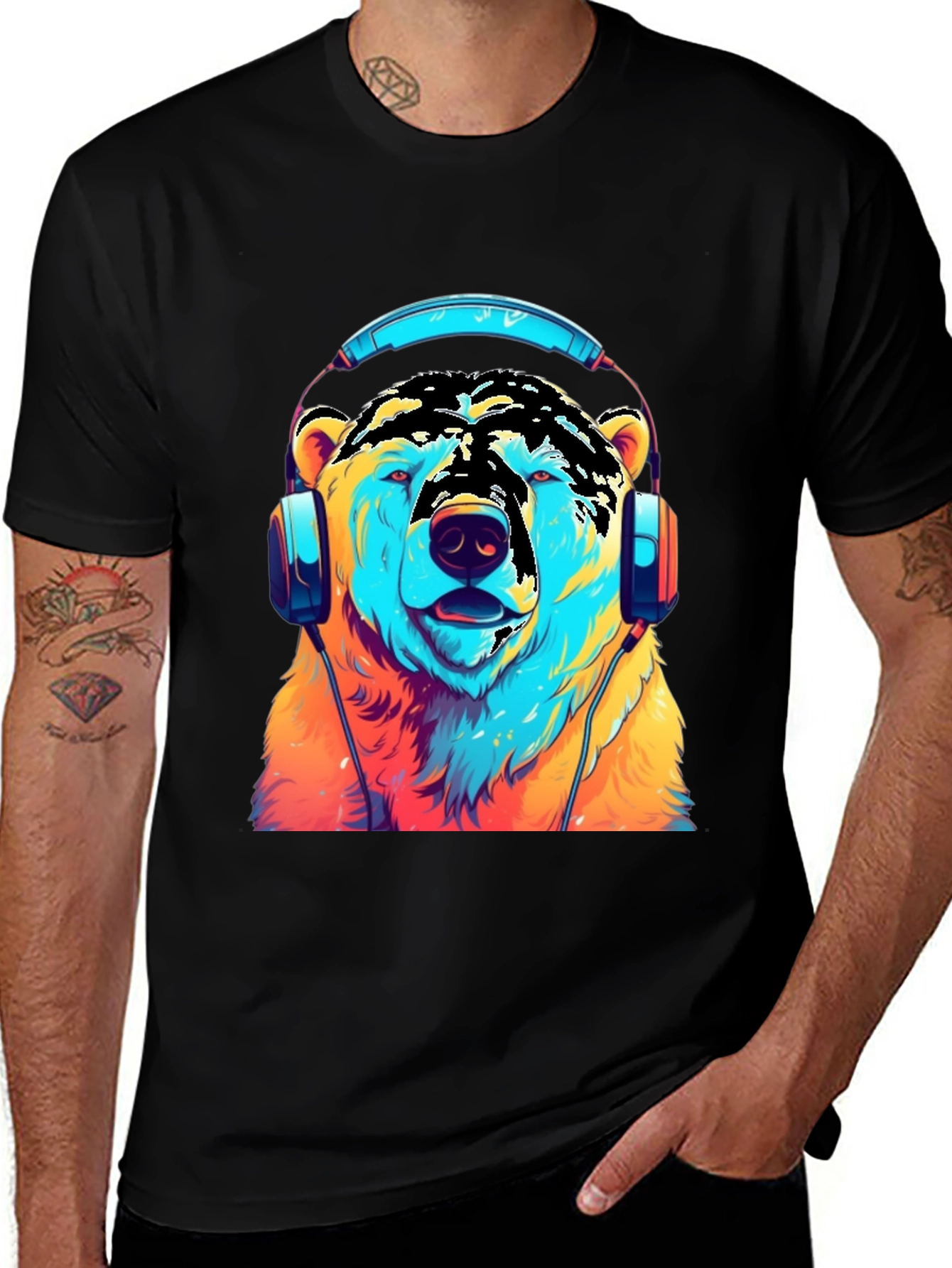 Cool Bear T-Shirt - Music Lover Design