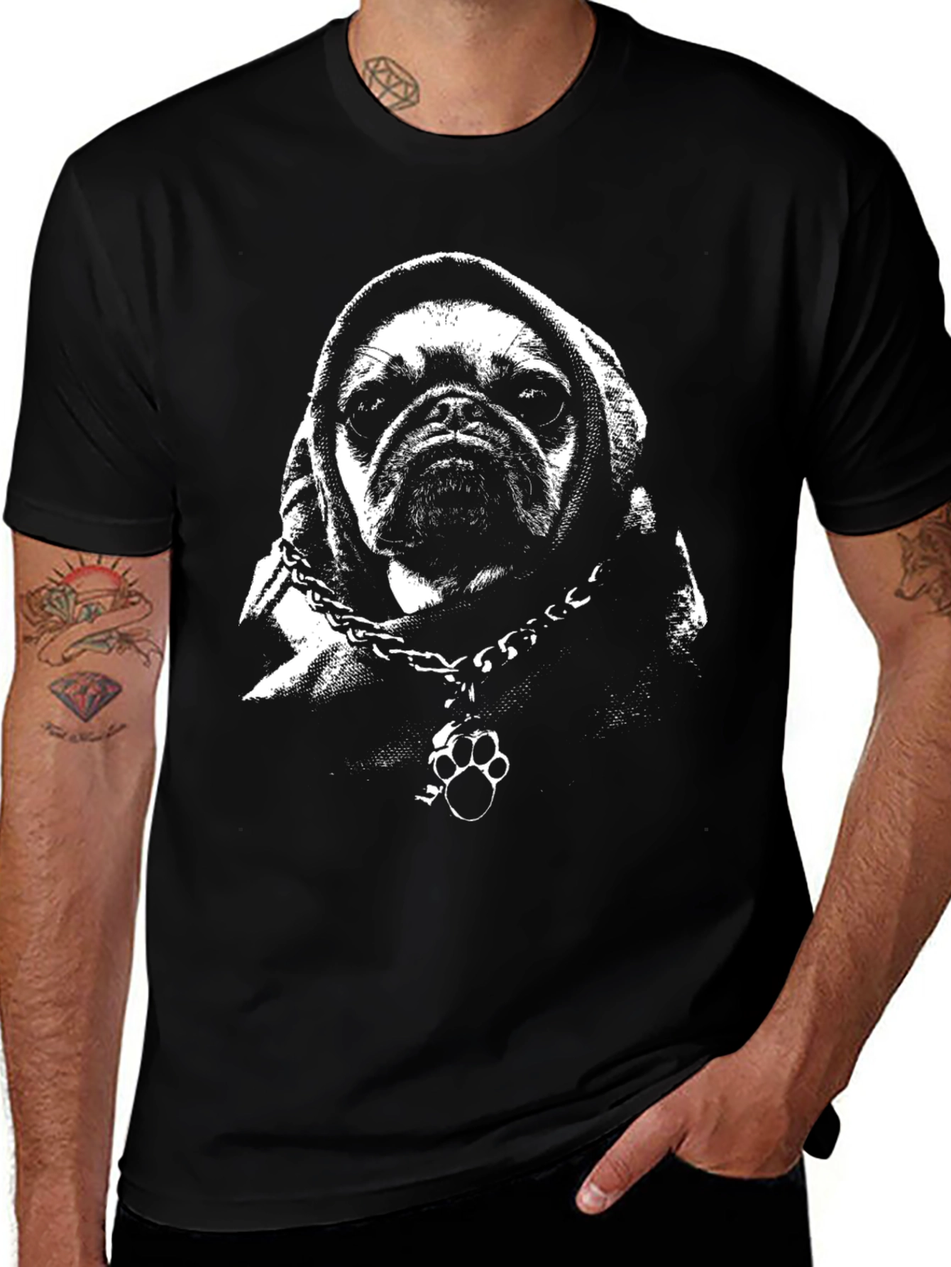 Variant 24 of Gangster Pug Graphic Tee