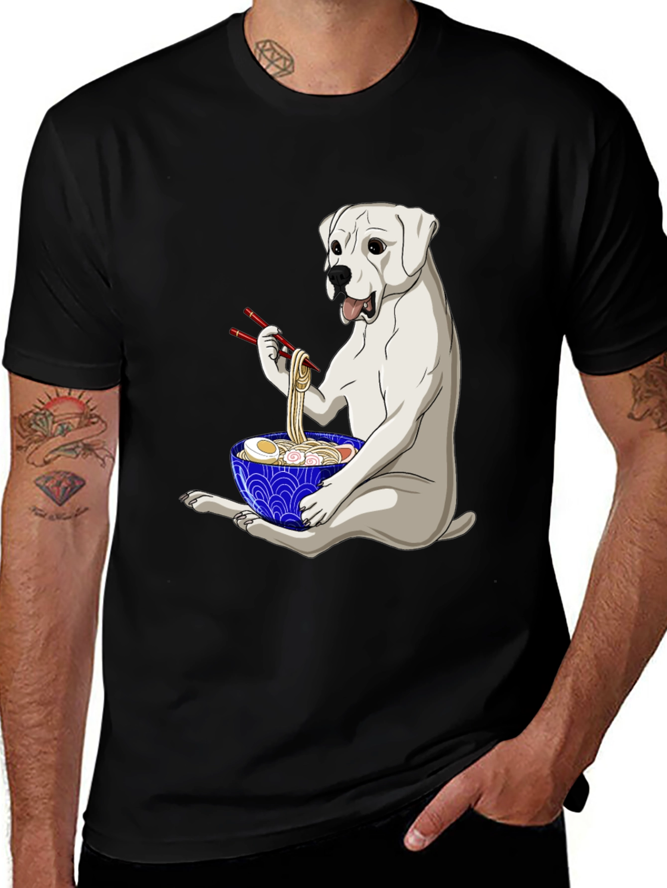 Variant 19 of Dog Eating Ramen T-Shirt