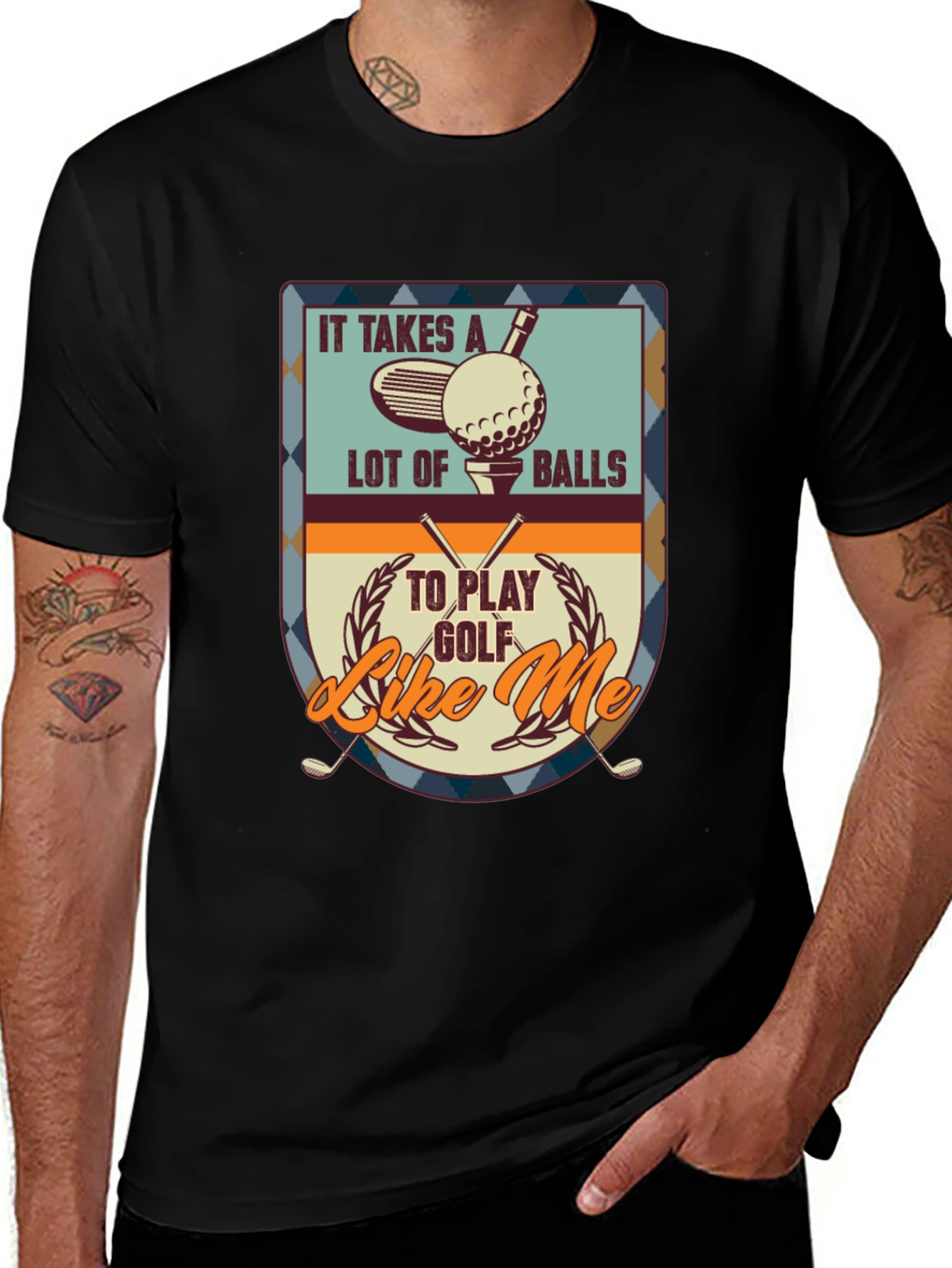Variant 12 of Golf Balls Graphic Tee - 'Play Golf Like Me' Design
