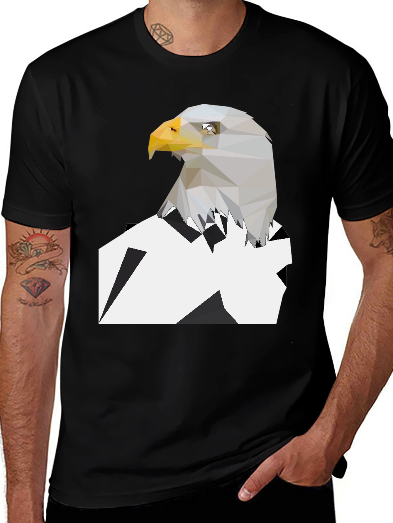 Variant 10 of Geometric Eagle Graphic Tee - Modern Style