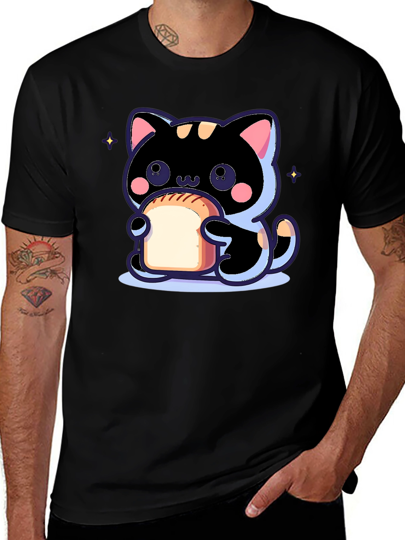 Variant 25 of Kawaii Cat Holding Toast T-Shirt