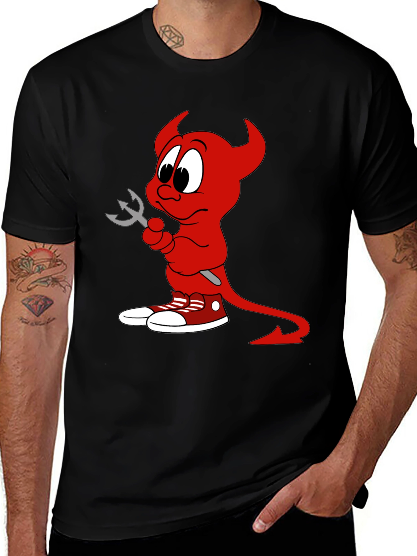 Cartoon Devil Graphic T-Shirt