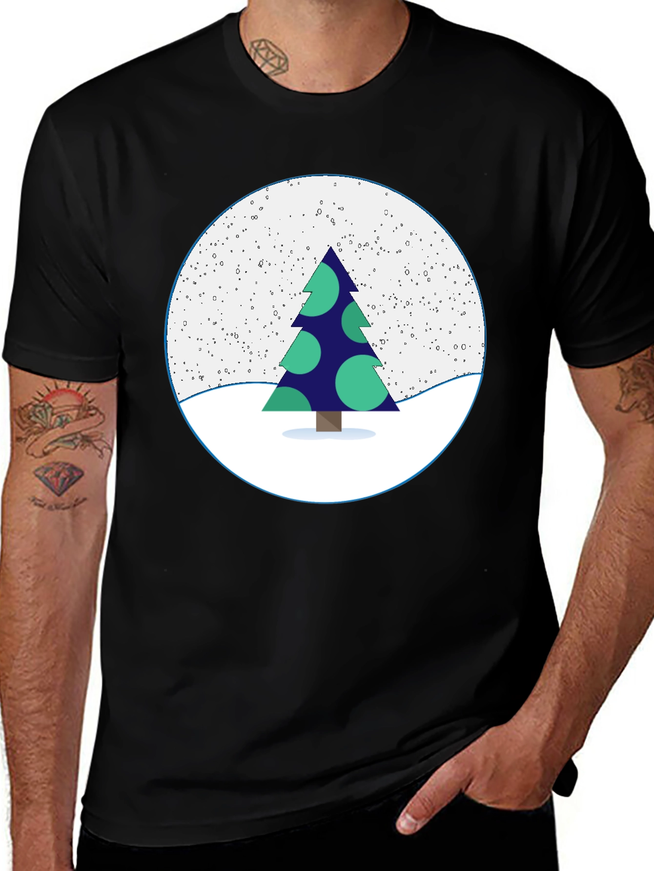 Variant 2 of Festive Christmas Tree Graphic Tee - Holiday Style