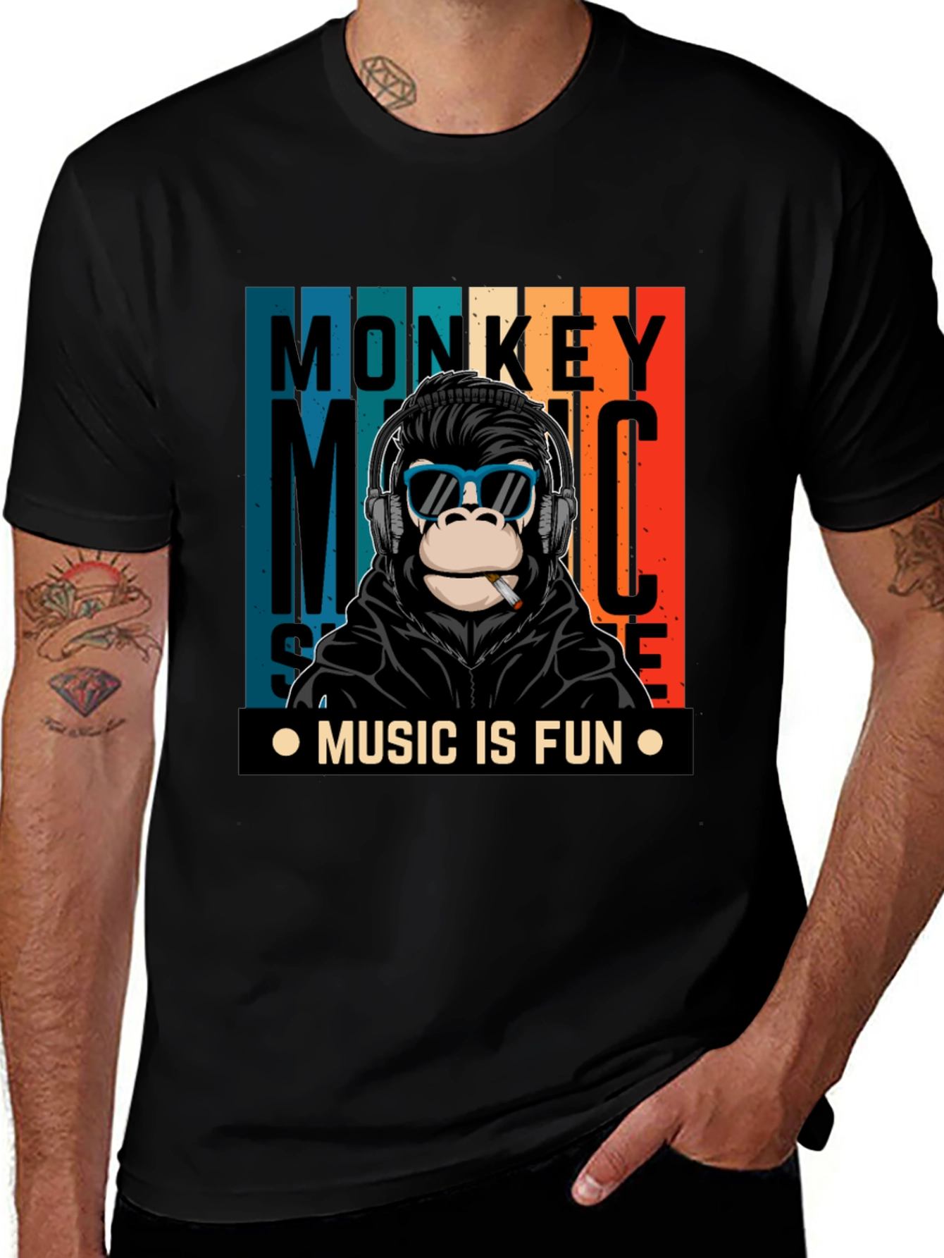 Variant 13 of Monkey Music T-Shirt: Funky Graphic Tee
