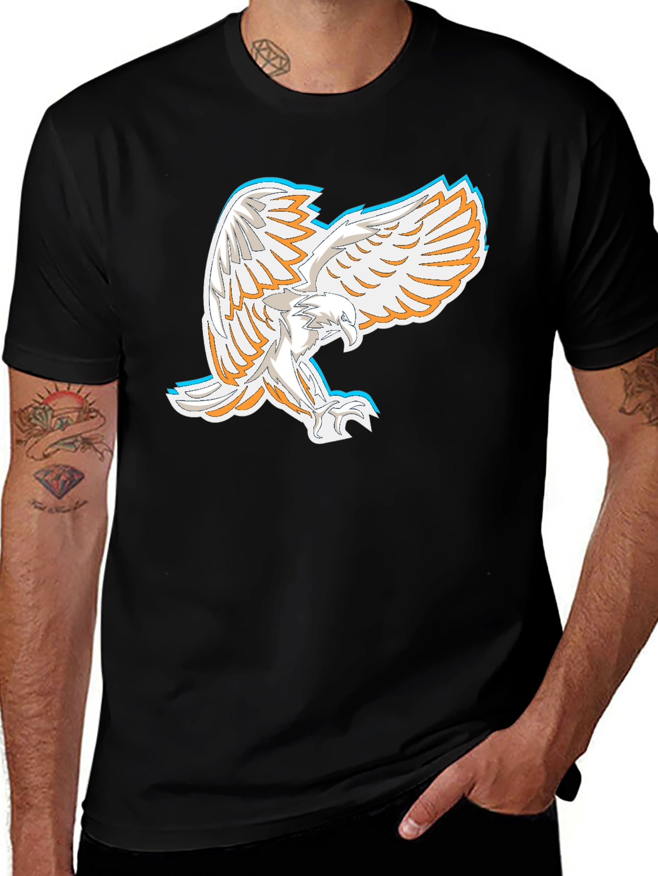 Variant 17 of Eagle Graphic Print Black T-Shirt