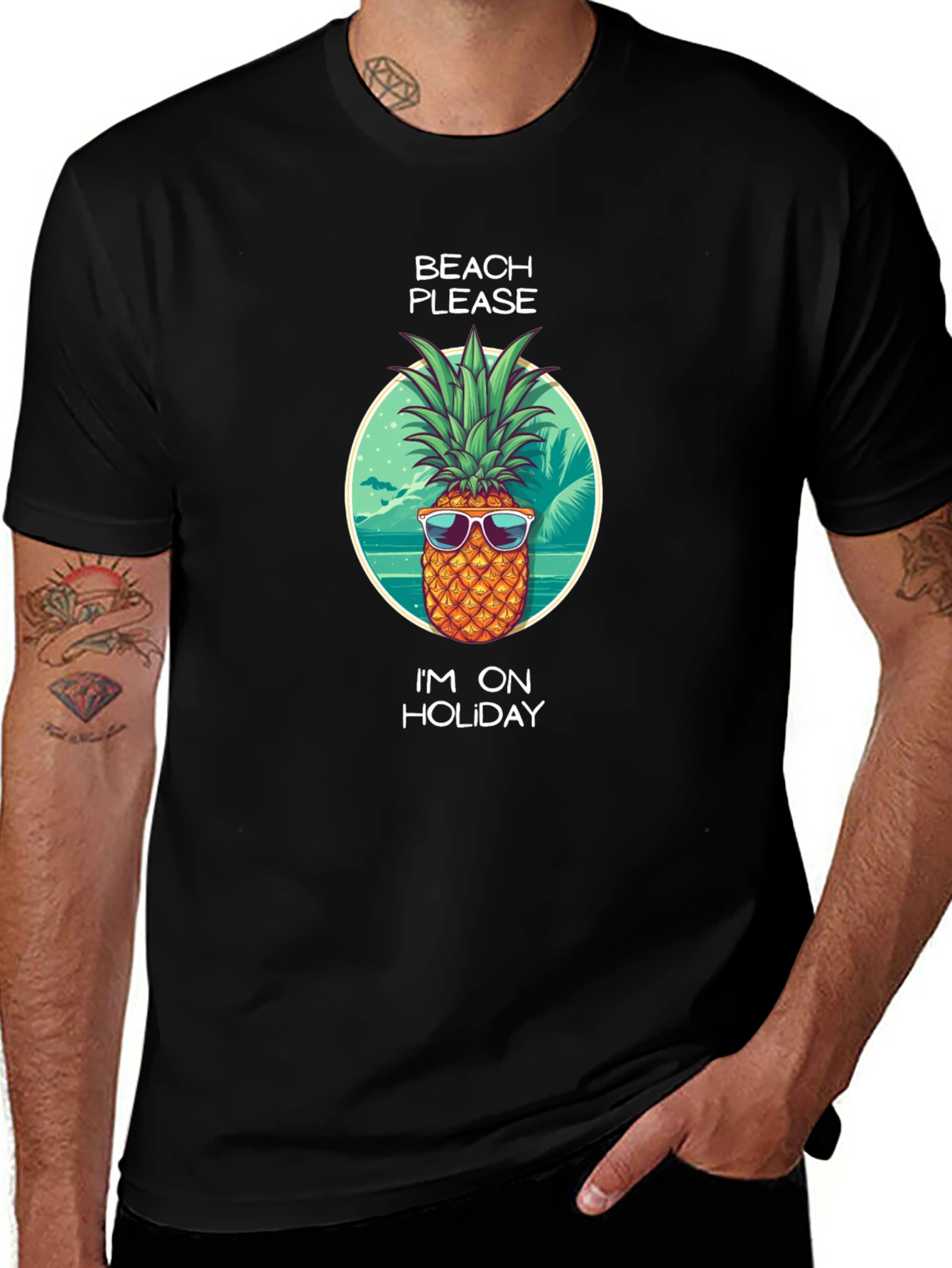 Variant 11 of Beach Please Pineapple Holiday Graphic Tee