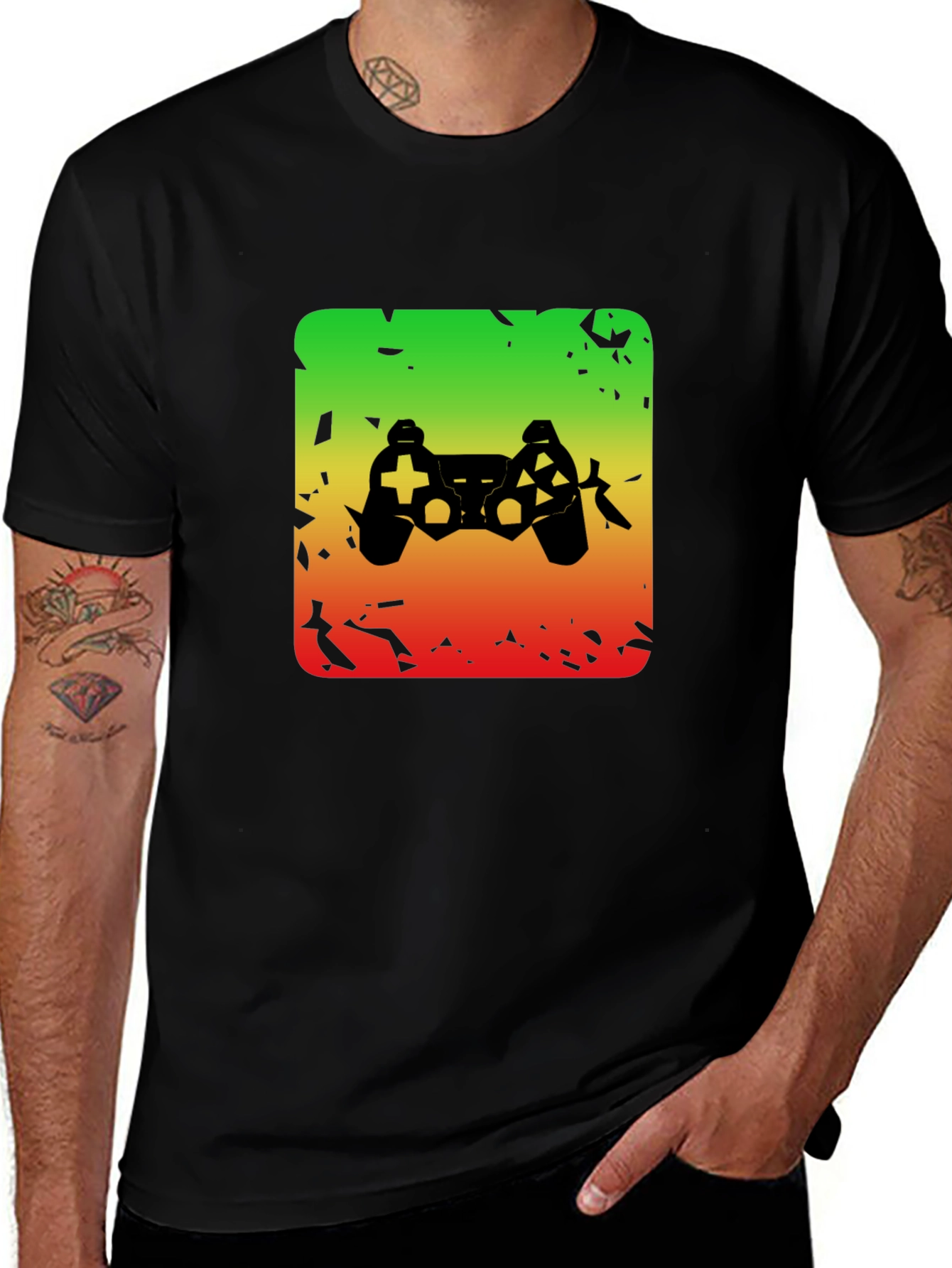 Variant 28 of Retro Gaming Controller Graphic Tee - Black