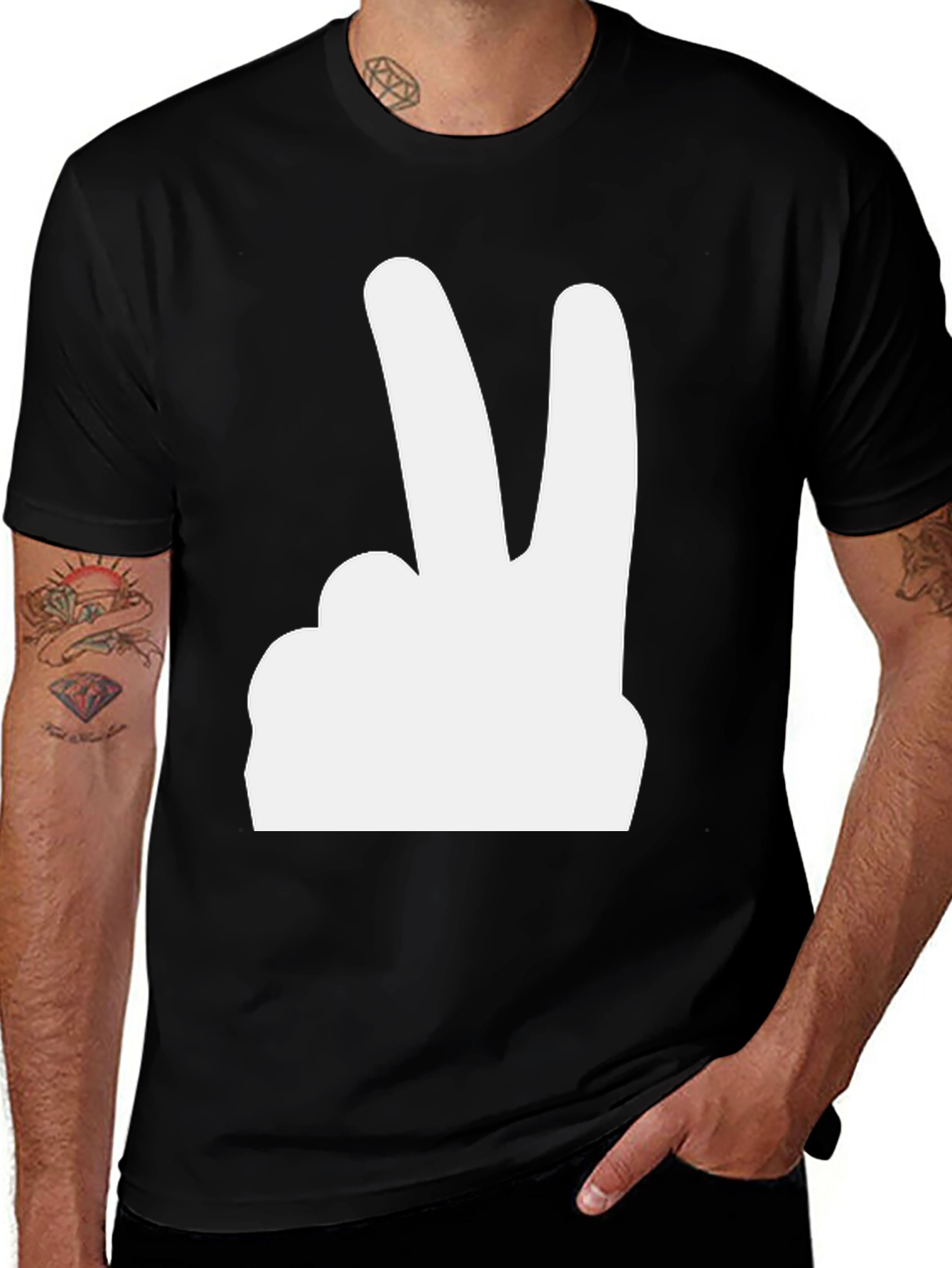 Variant 3 of Peace Sign Graphic Tee - Stylish Comfort
