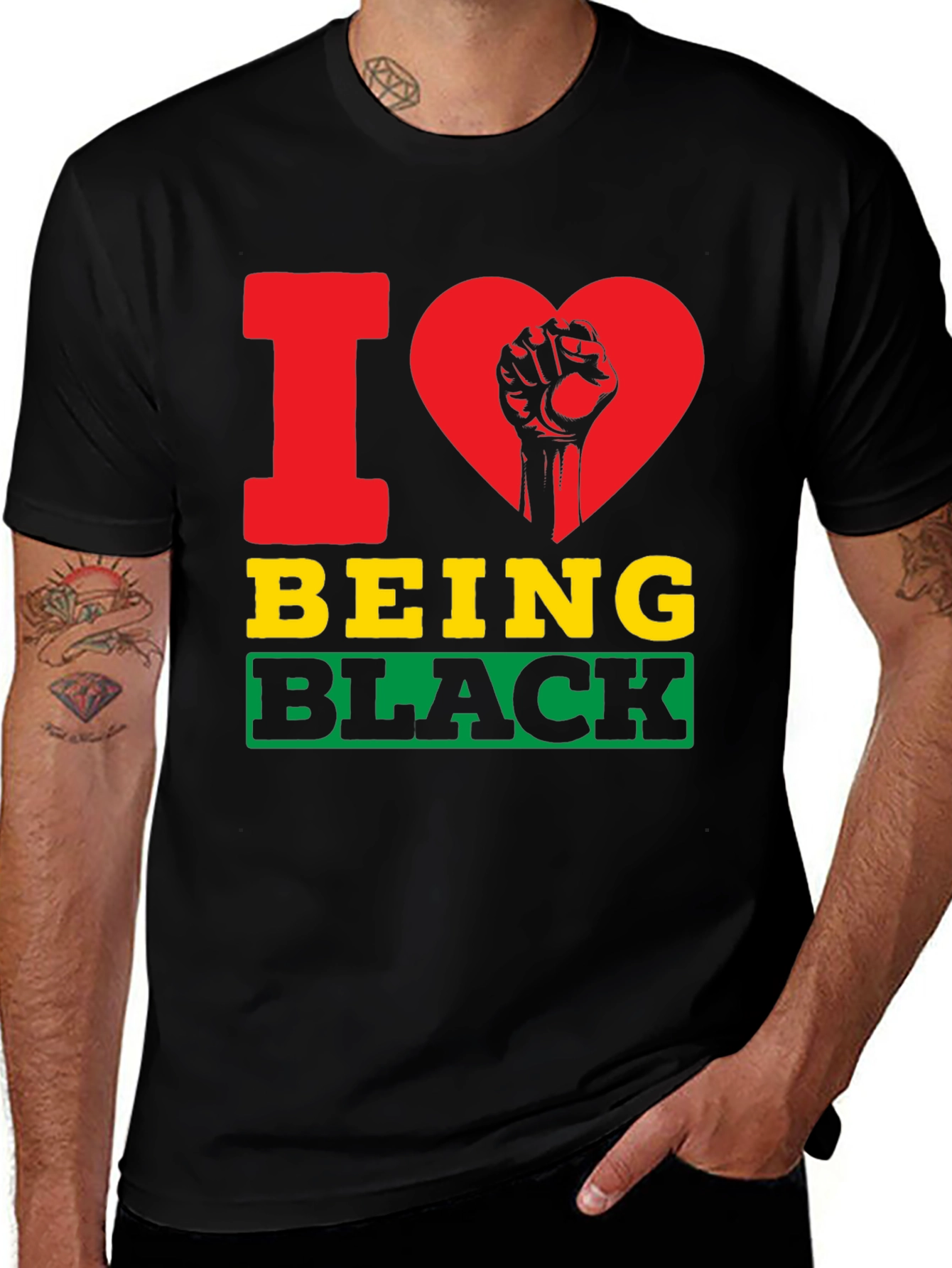 Variant 10 of I Heart Being Black T-Shirt - Black Pride