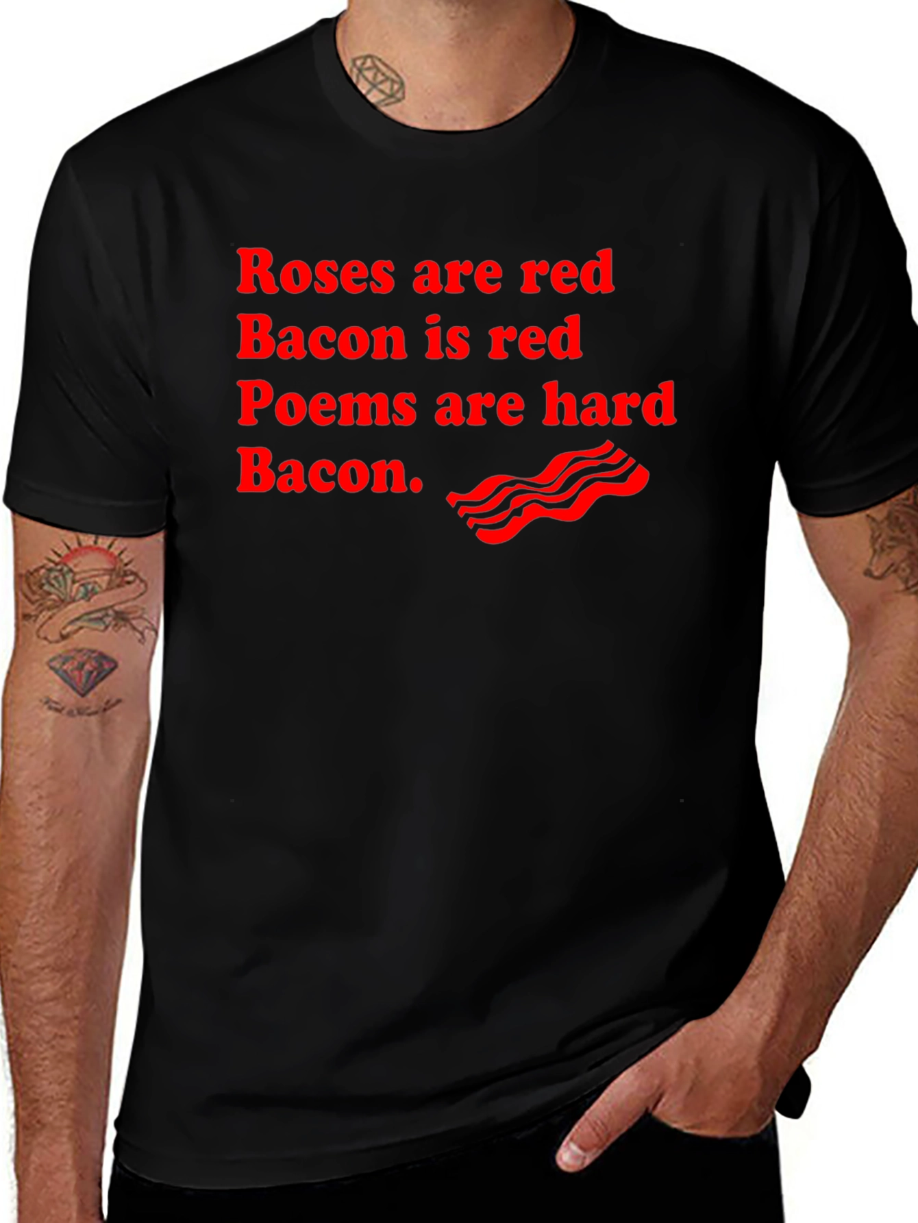 Variant 23 of Roses are Red Bacon Funny T-Shirt