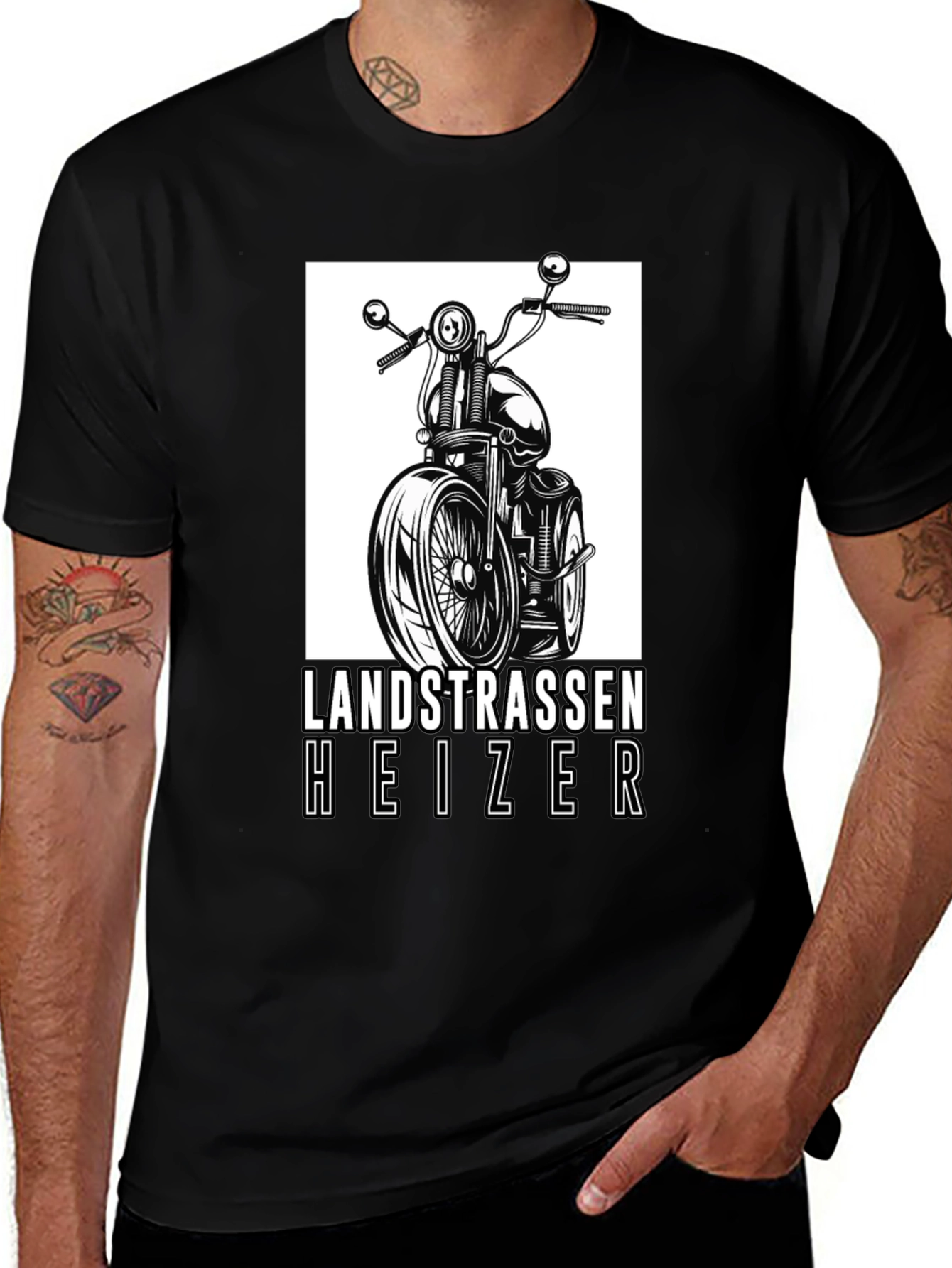Variant 28 of Landstrassen Heizer Motorcycle Graphic T-Shirt