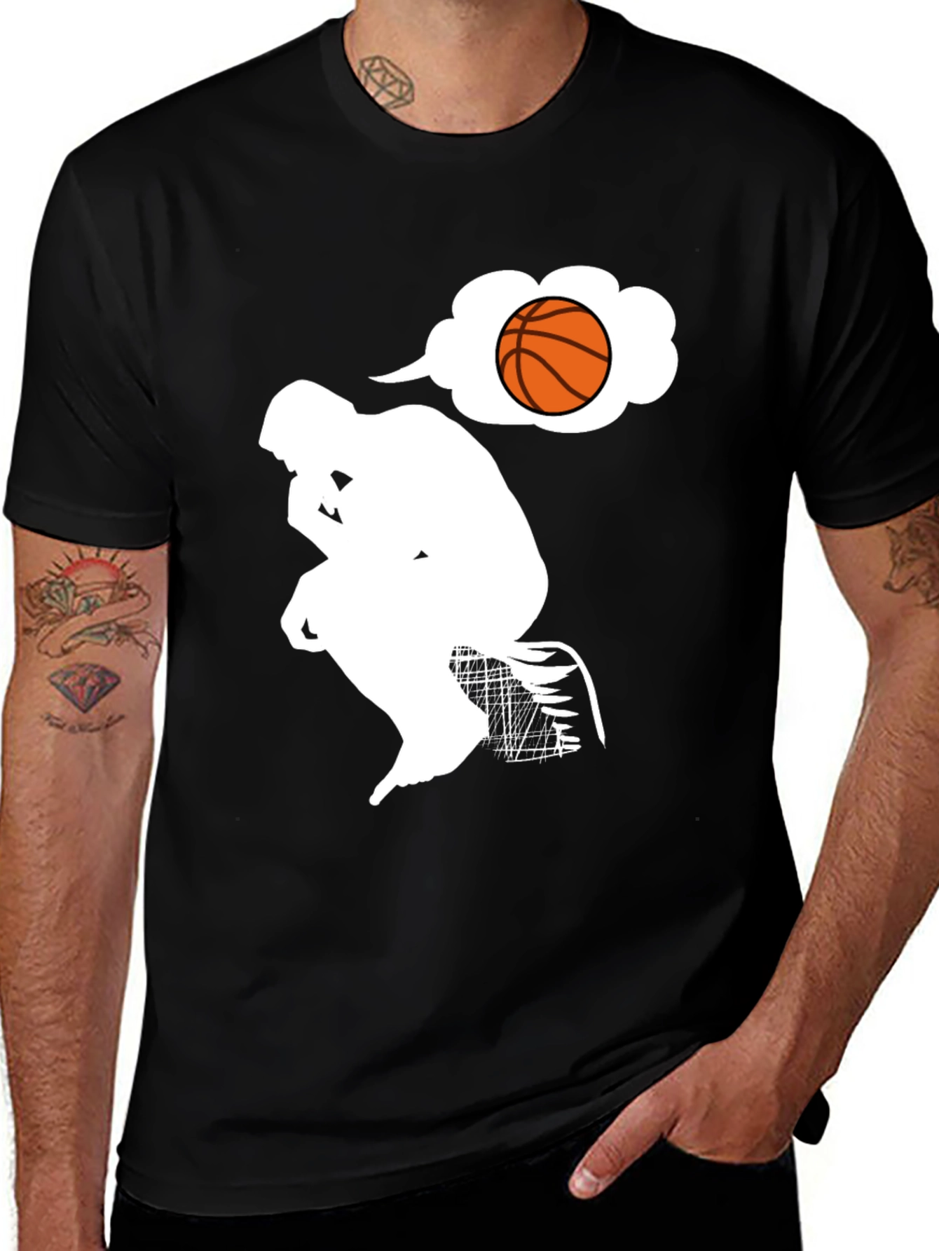 Variant 2 of Thinker Basketball T-Shirt