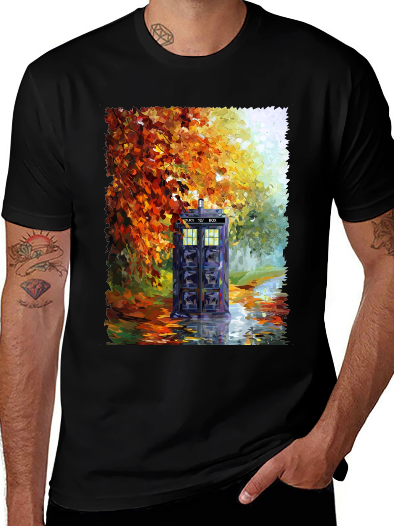 TARDIS in Autumn T-Shirt