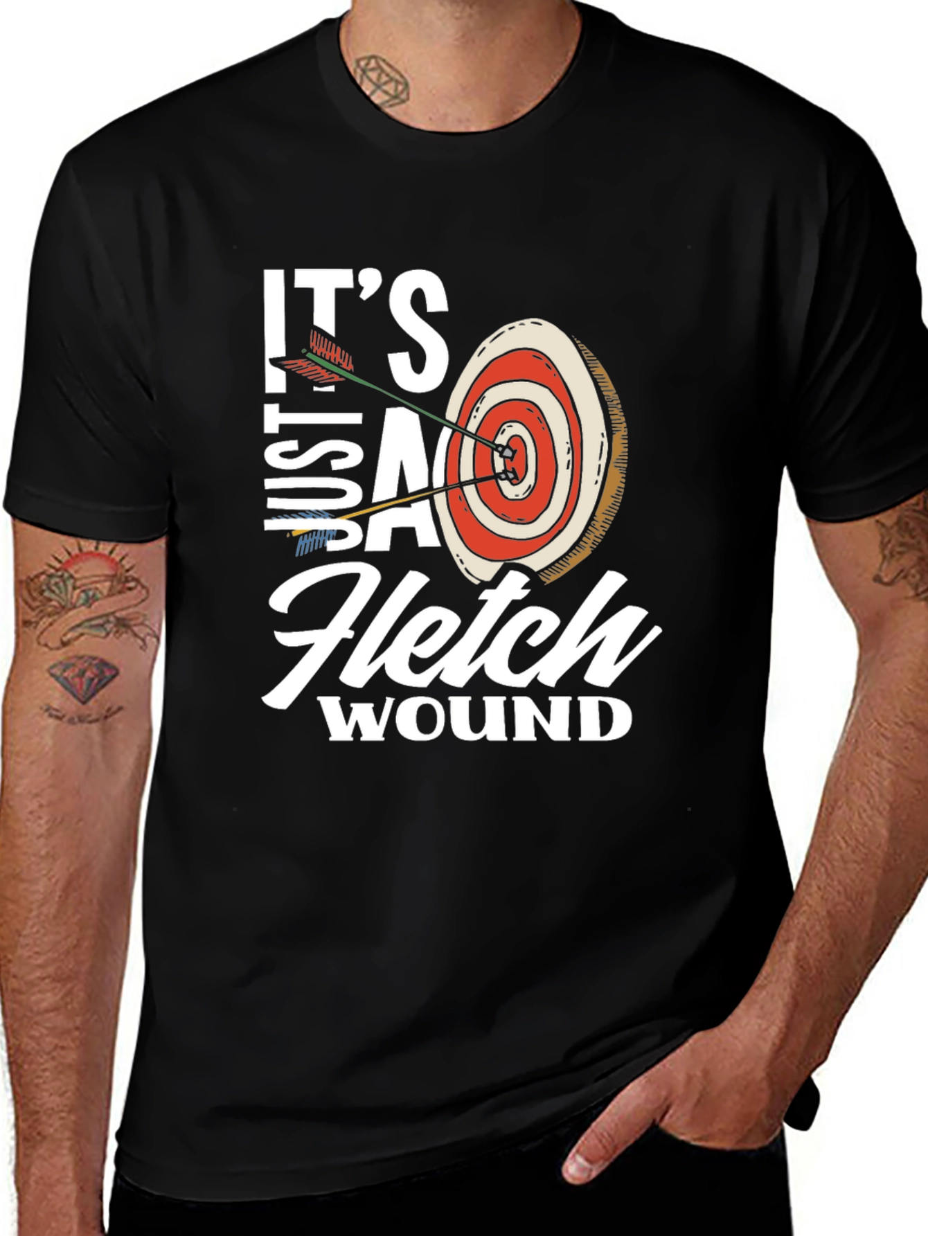 Variant 26 of It's Just A Fletch Wound T-Shirt - Archery Funny Tee