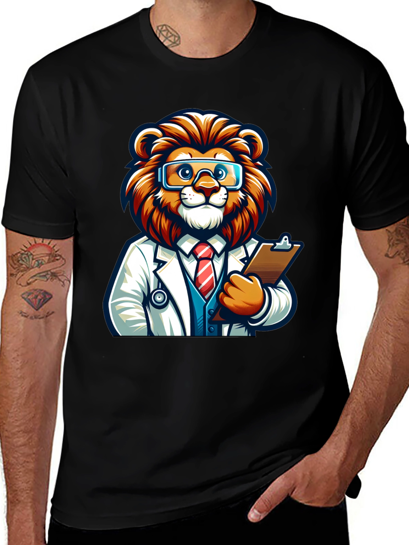 Variant 22 of Cartoon Lion Doctor T-Shirt