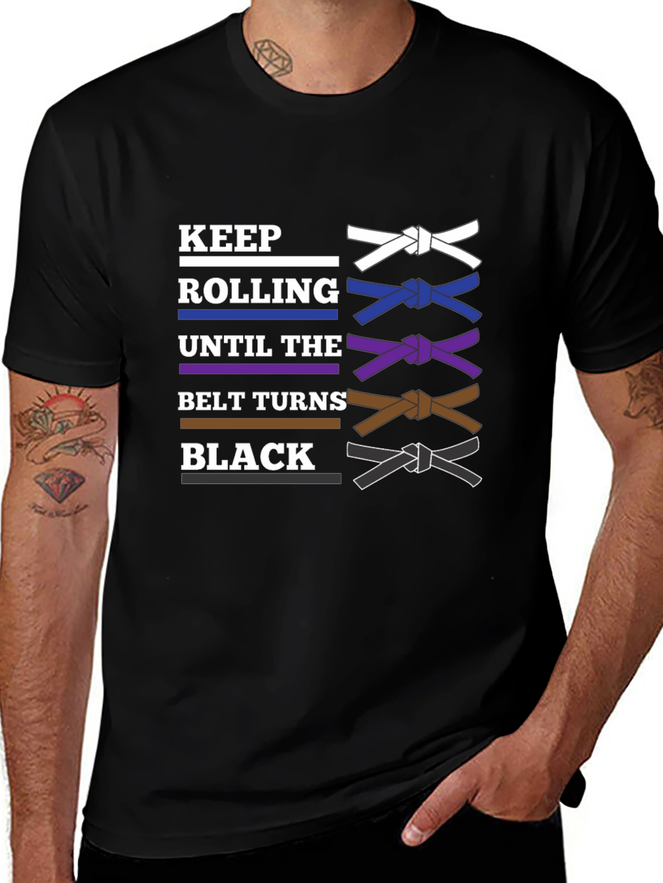 Keep Rolling Jiu Jitsu Black T-Shirt