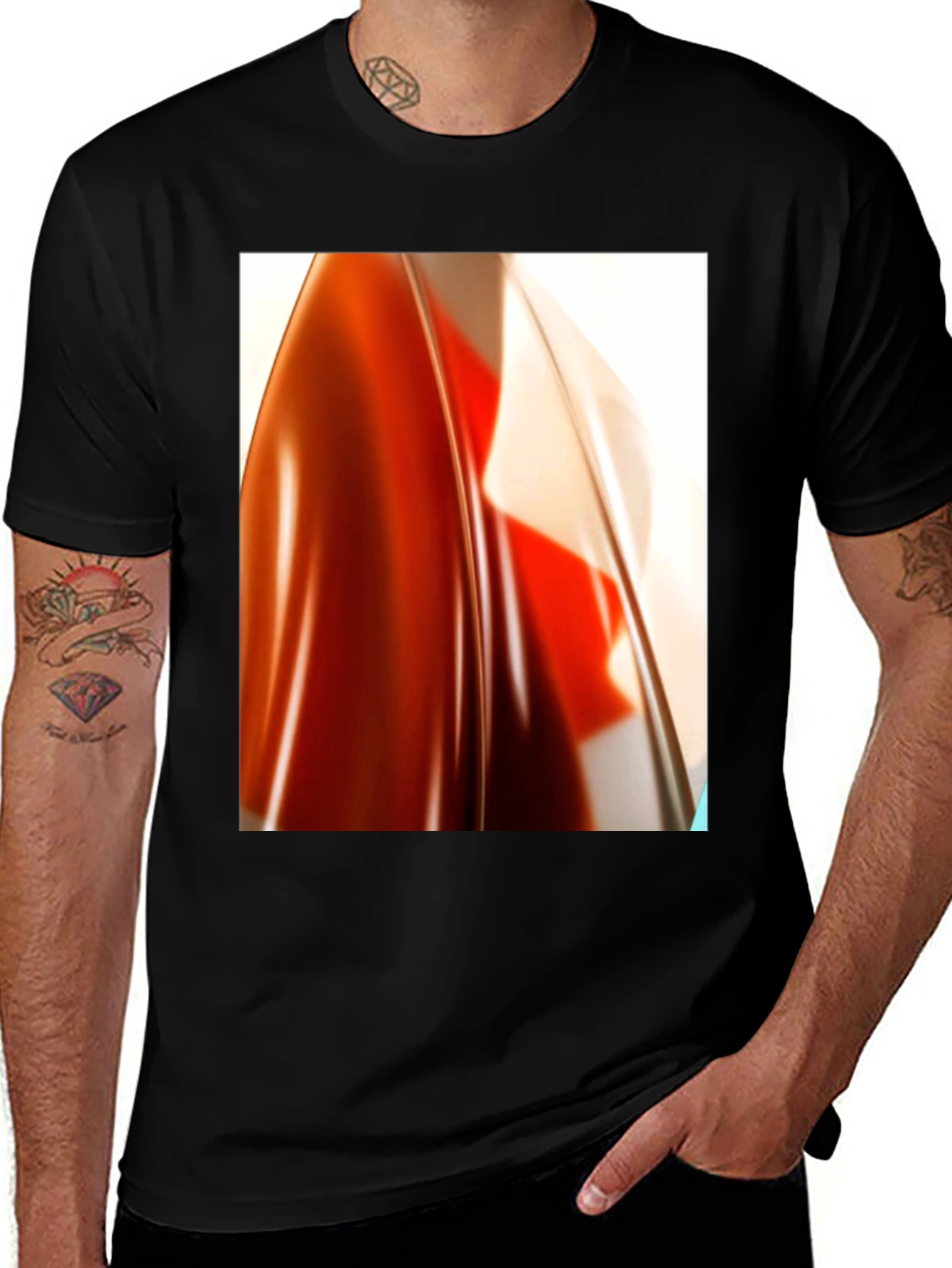 Variant 4 of Abstract Drape Graphic Tee - Modern Art T-Shirt