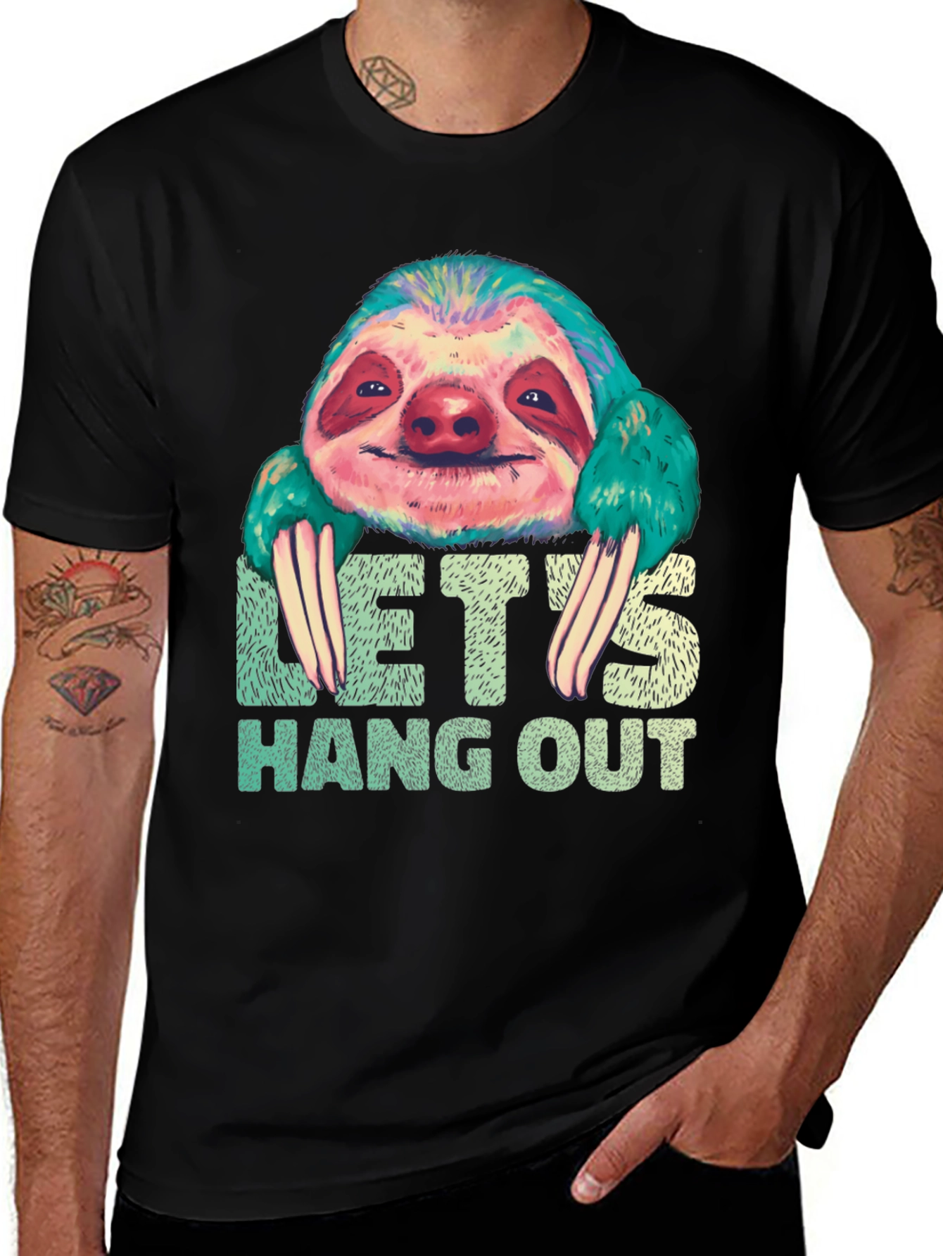 Variant 26 of Let's Hang Out Sloth Graphic T-Shirt