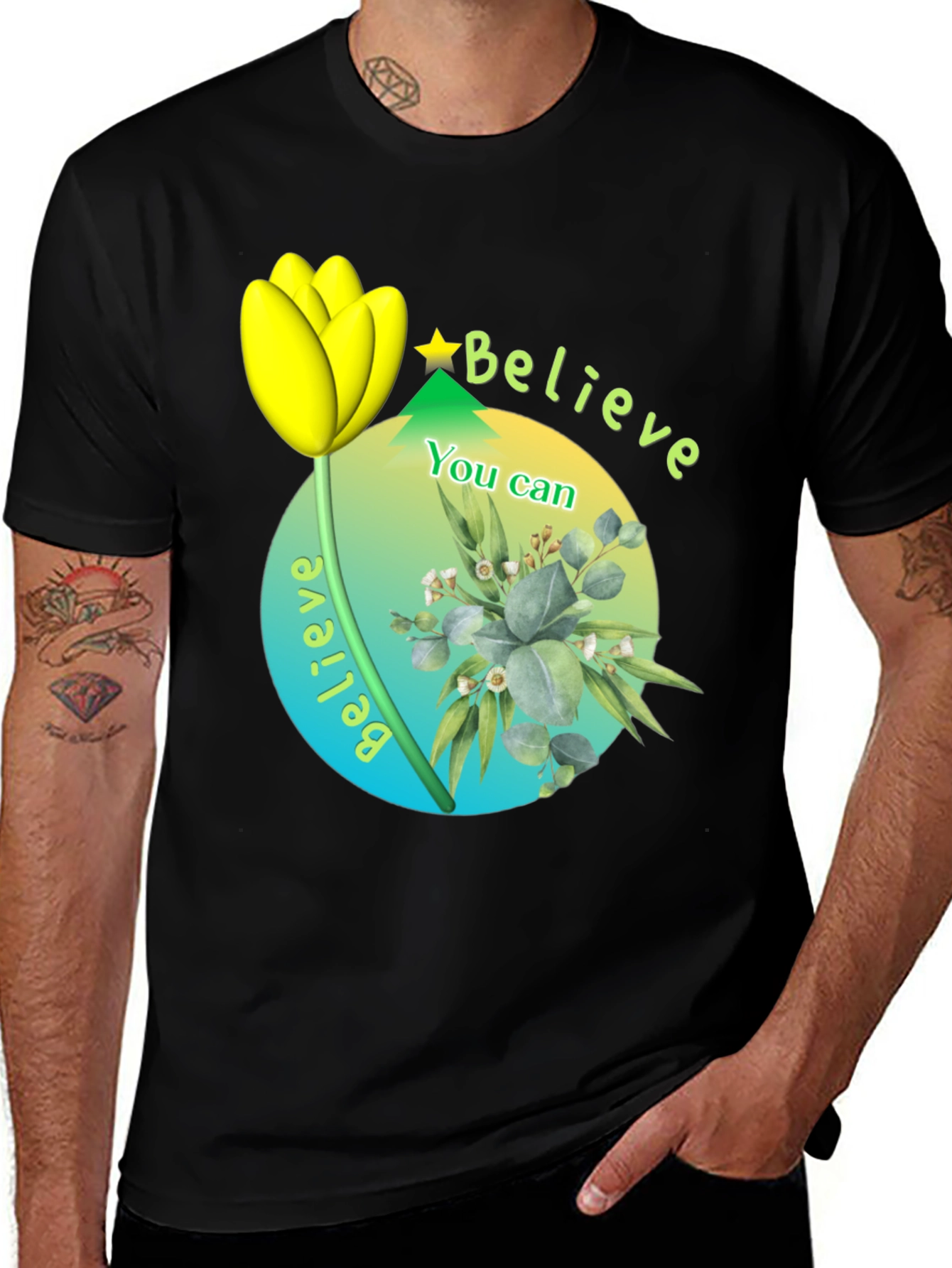 Variant 22 of Believe You Can Black T-Shirt