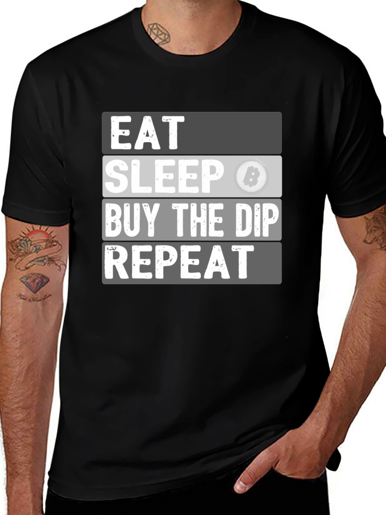 Variant 8 of Eat Sleep Buy the Dip Repeat Crypto T-Shirt