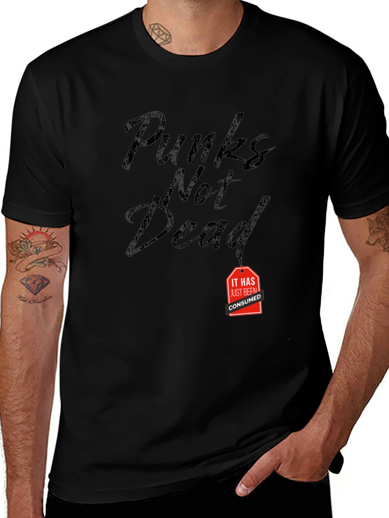 Variant 25 of Punkt Not Dead T-Shirt, Black, Short Sleeve, Men's Fashion