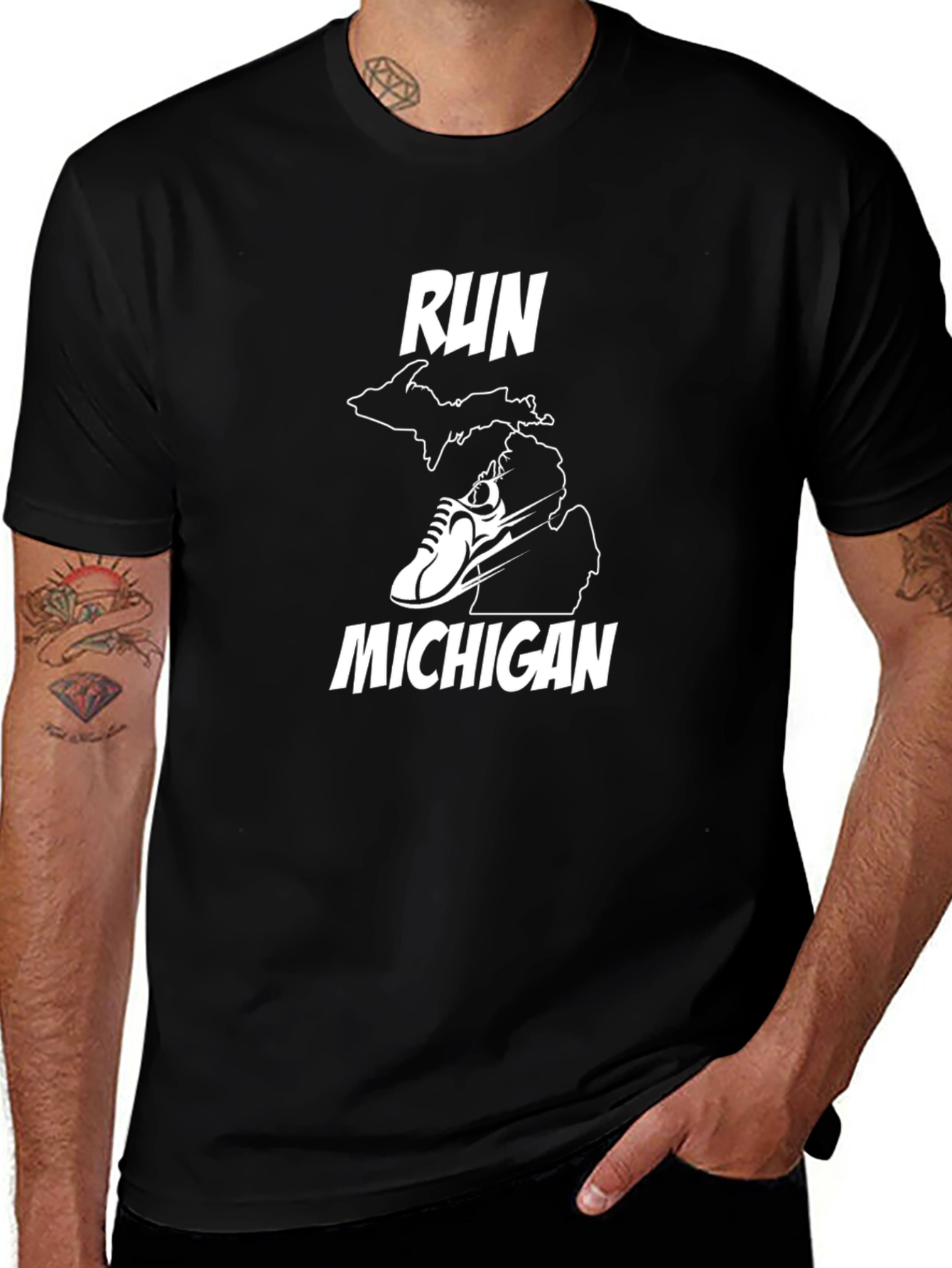 Run Michigan T-Shirt - State Pride Running Tee
